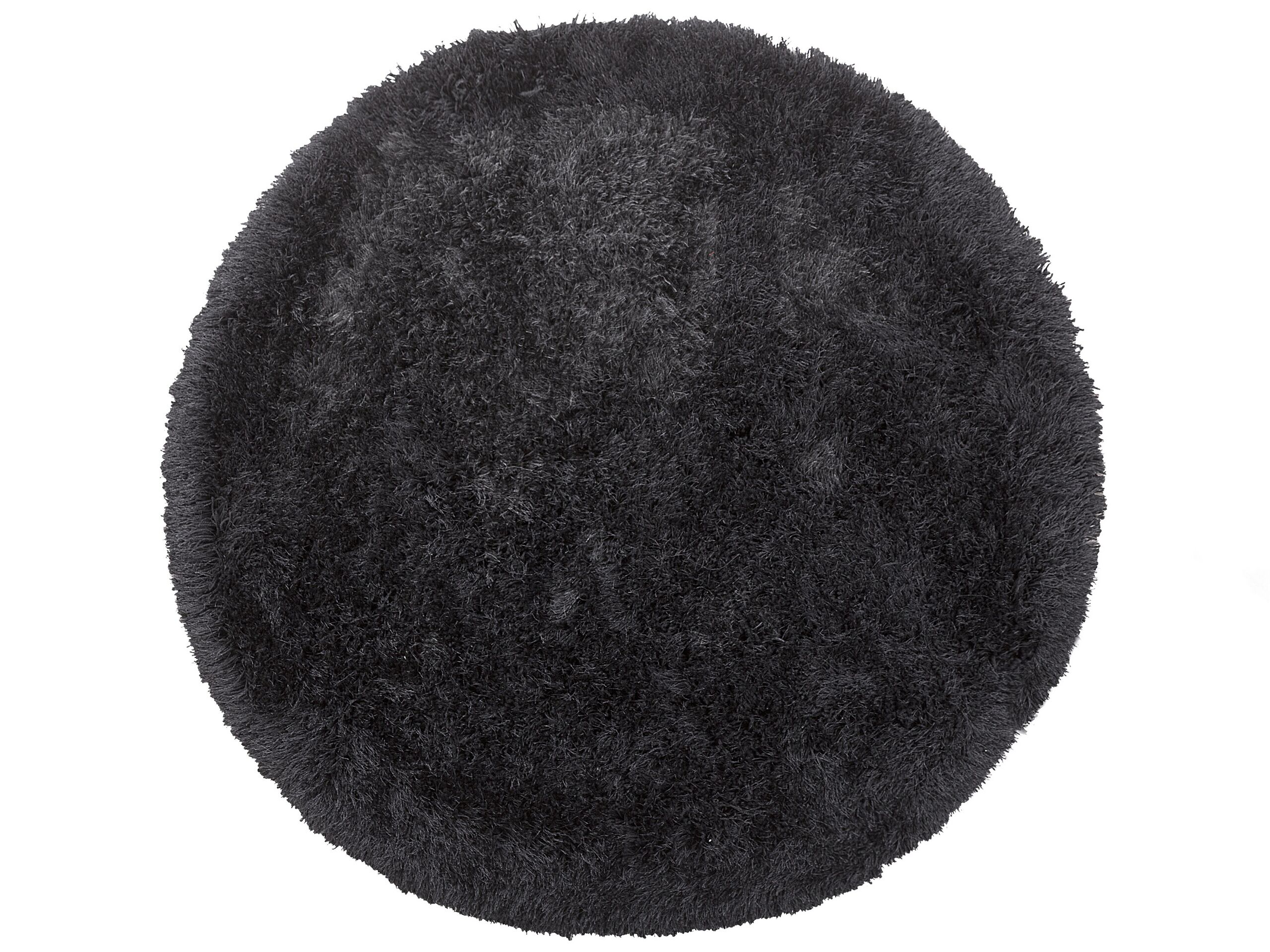 Shaggy Round Area Rug 140cm Black - Gemini Interiors