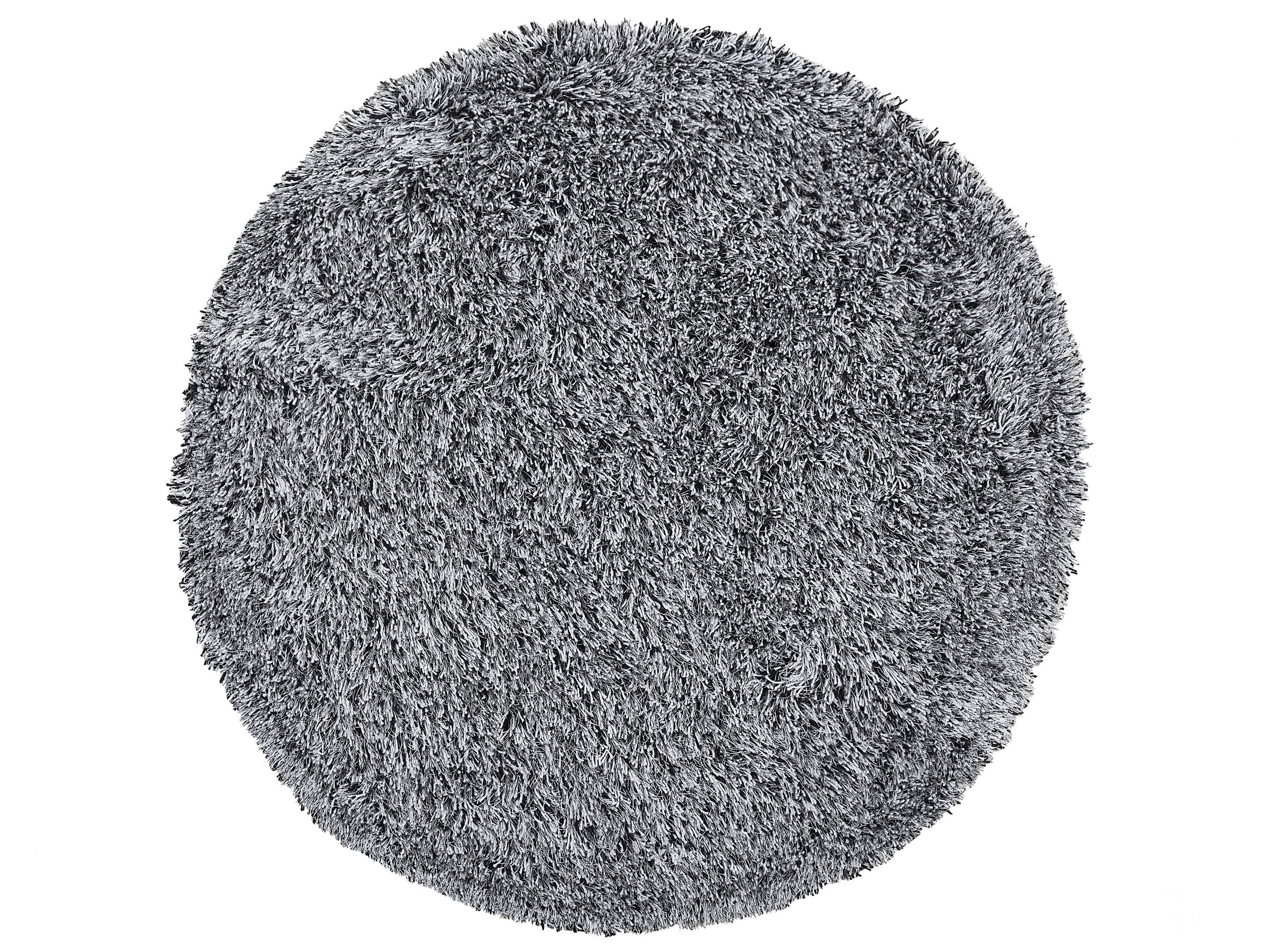 Shaggy Round Rug 140cm Black and White - Gemini Interiors