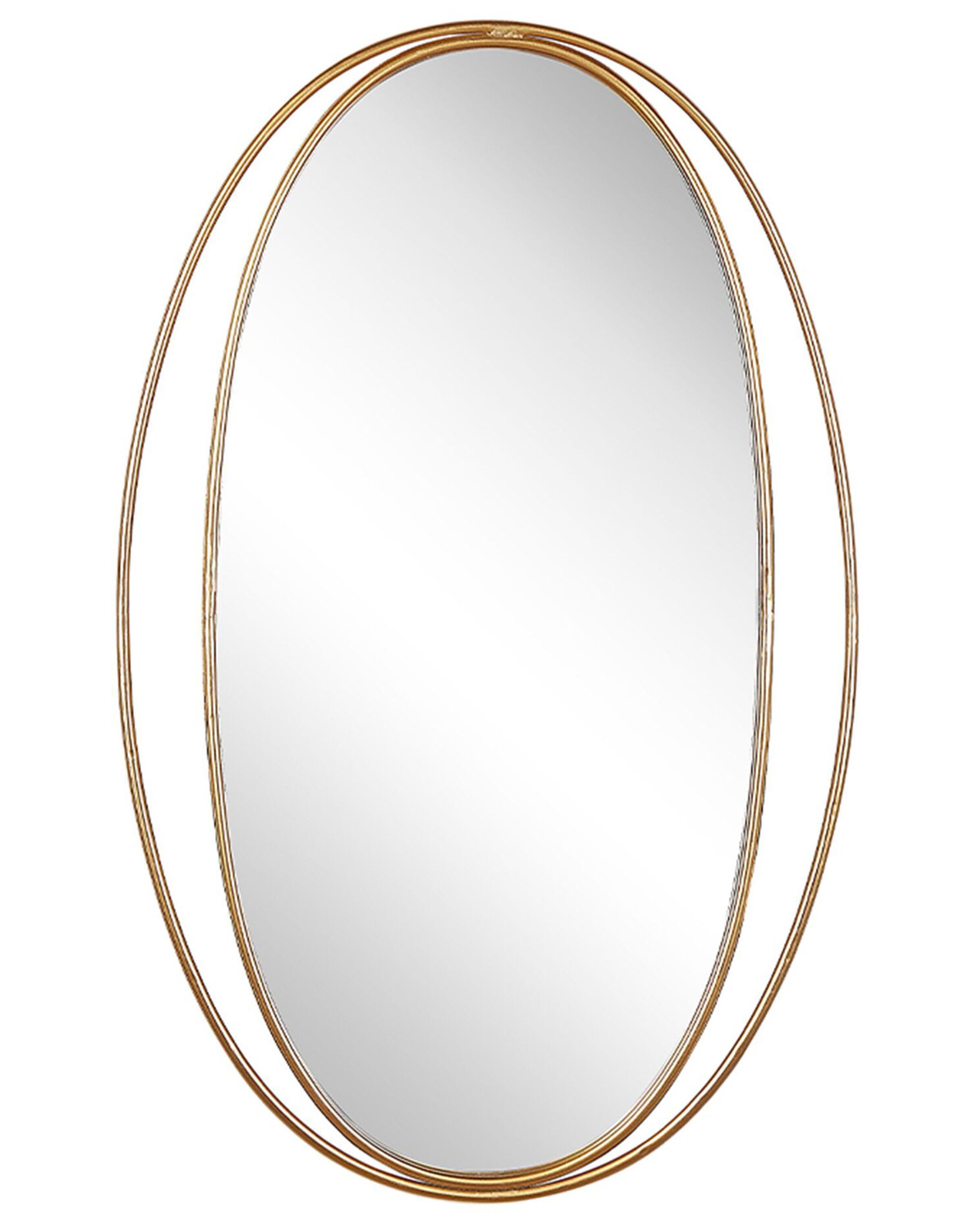 Oval Steel Wall Mirror 55x90cm Gold - Gemini Interiors
