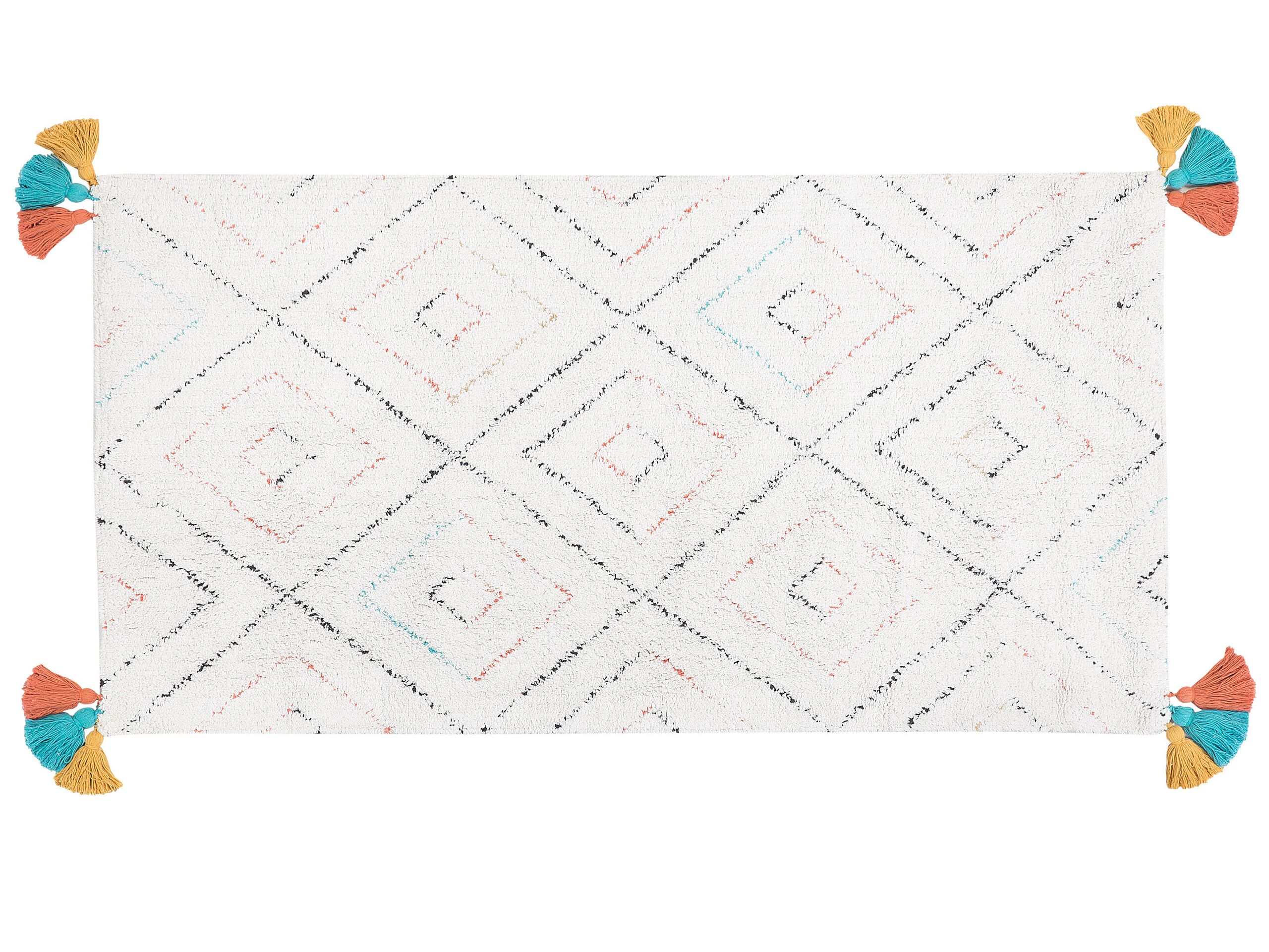Shaggy Area Rug 80x150cm White - Gemini Interiors