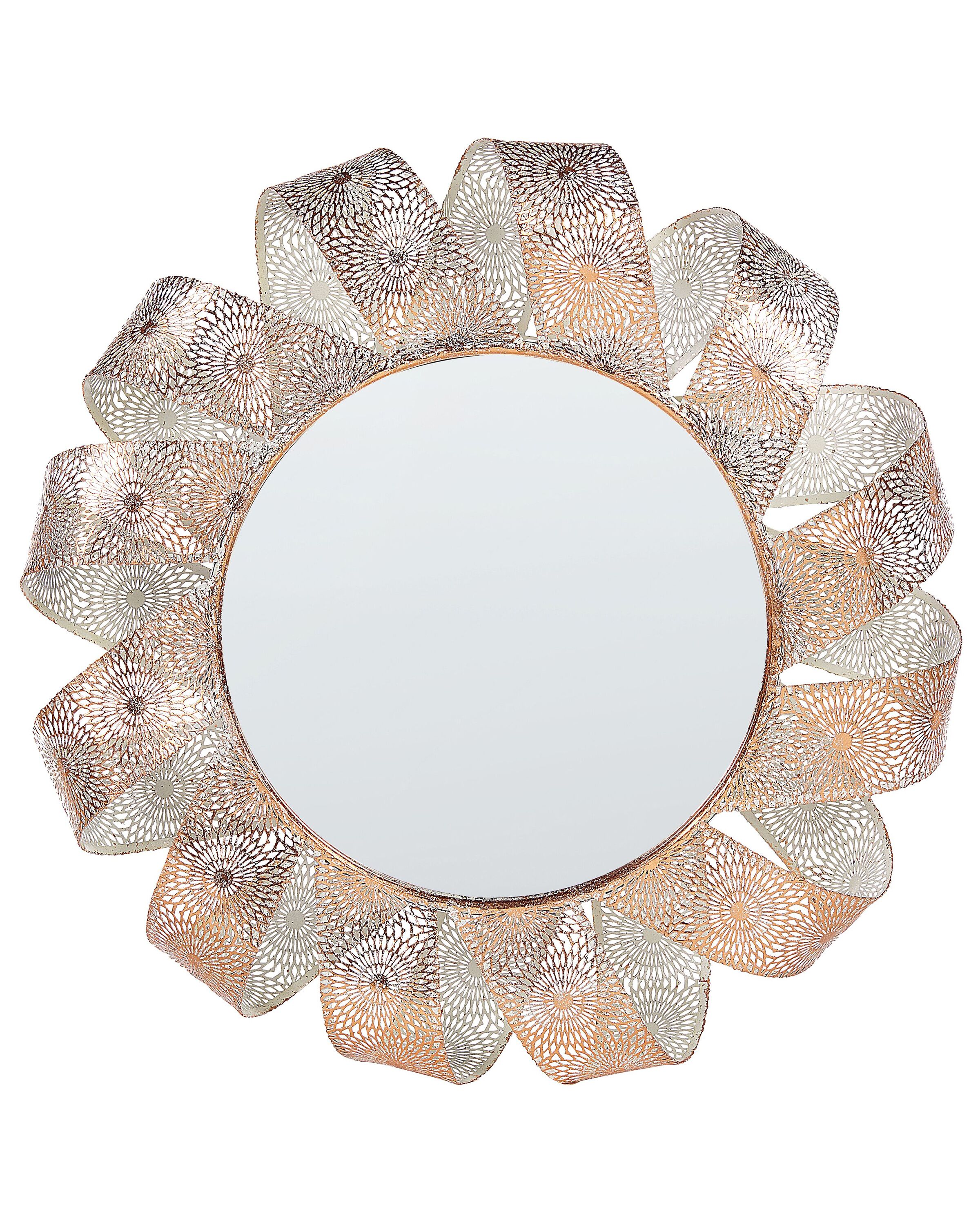 Wall Mirror 54cm White with Copper - Gemini Interiors