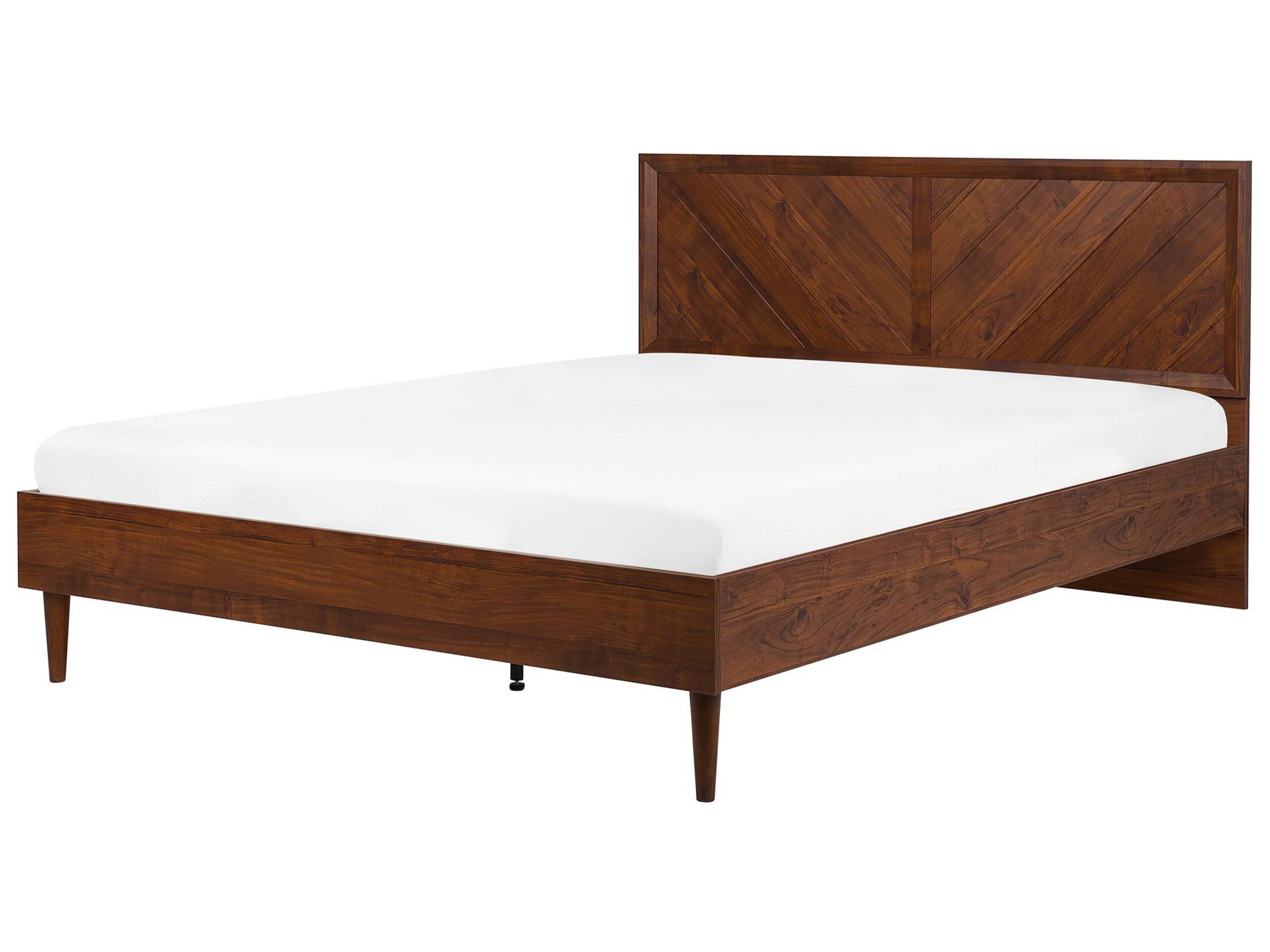 EU Super King Size Bed Dark Wood MIALET - Gemini Interiors