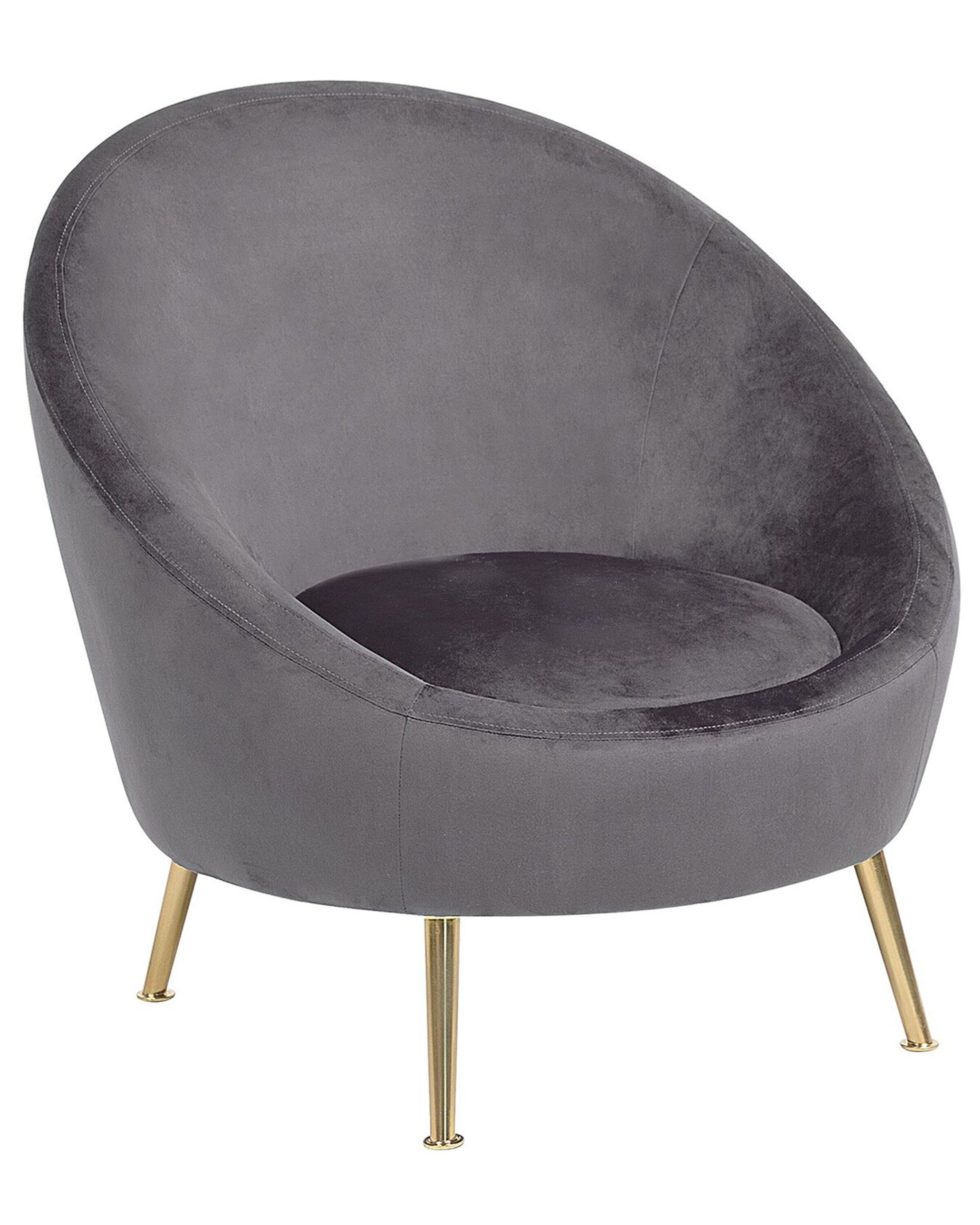 Velvet Accent Chair Grey LANGA - Gemini Interiors