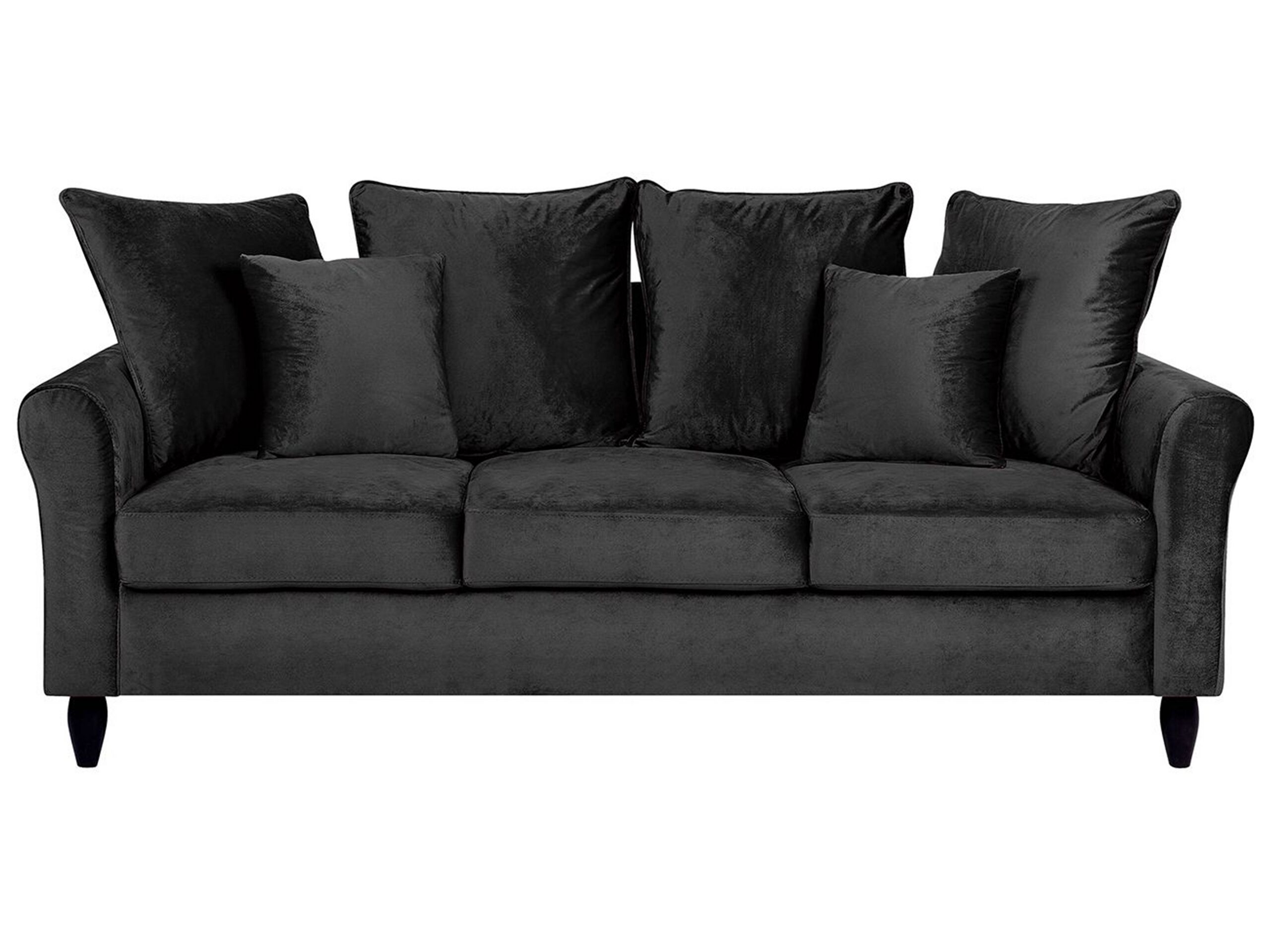 3 Seater Velvet Sofa Black BORNHOLM - Gemini Interiors