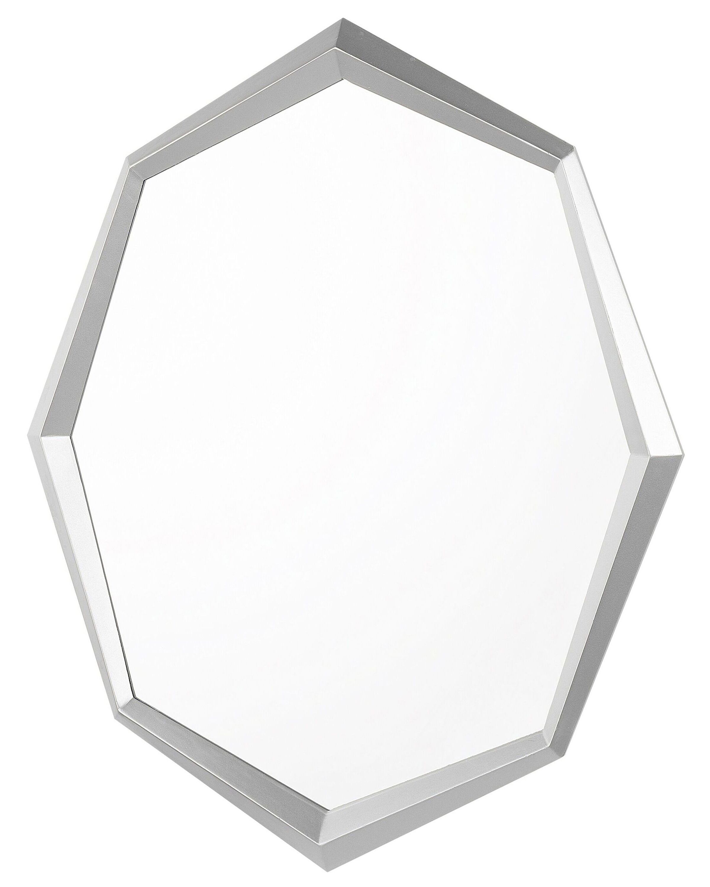 Octagonal Wall Mirror 91x66cm Silver - Gemini Interiors