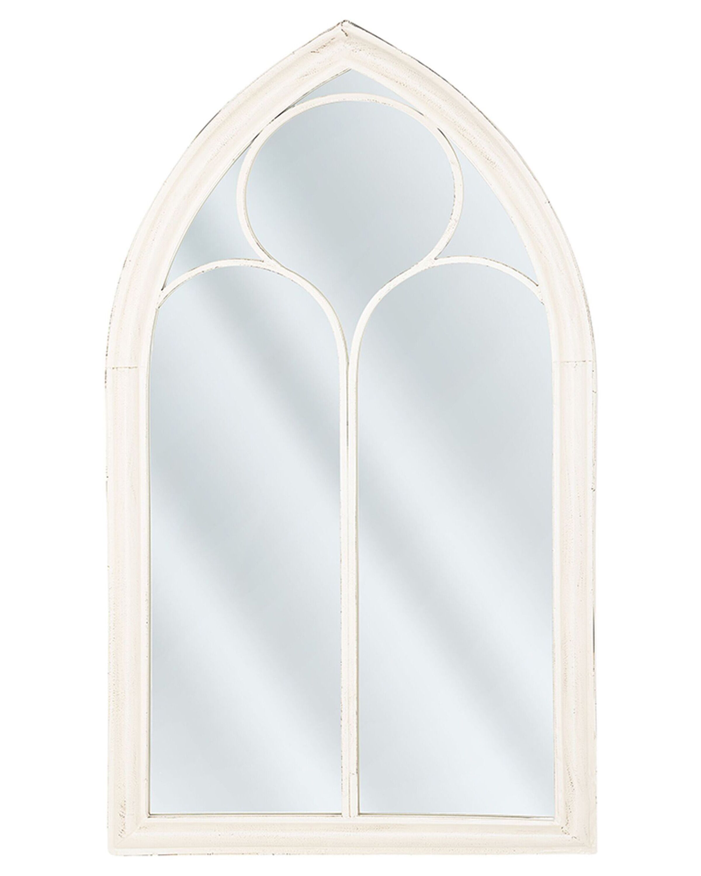 Metal Window Wall Mirror 62x113cm Off - White - Gemini Interiors