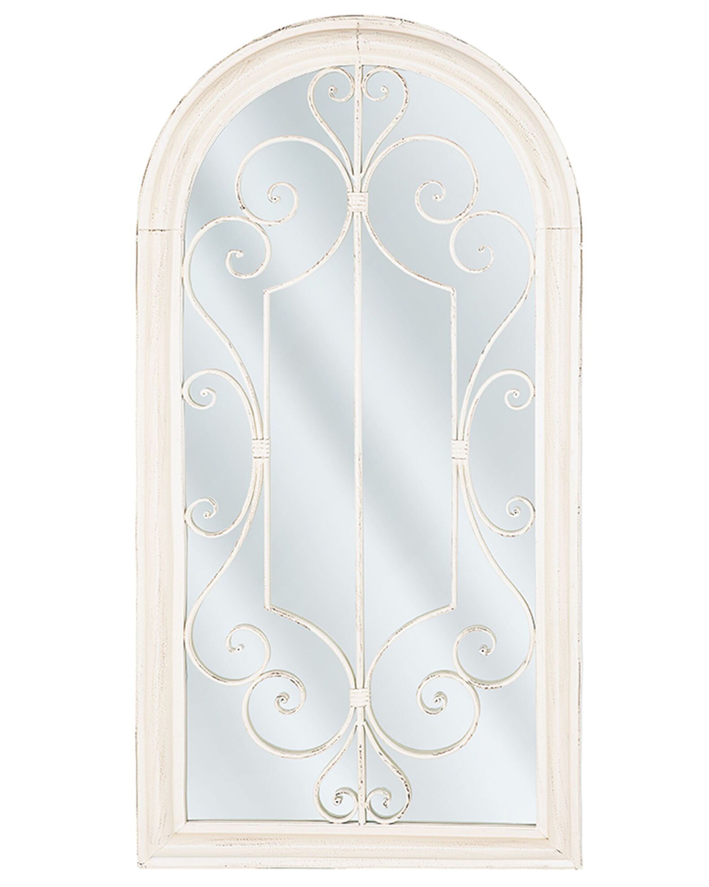 Metal Window Wall Mirror 49x97cm Off - White - Gemini Interiors