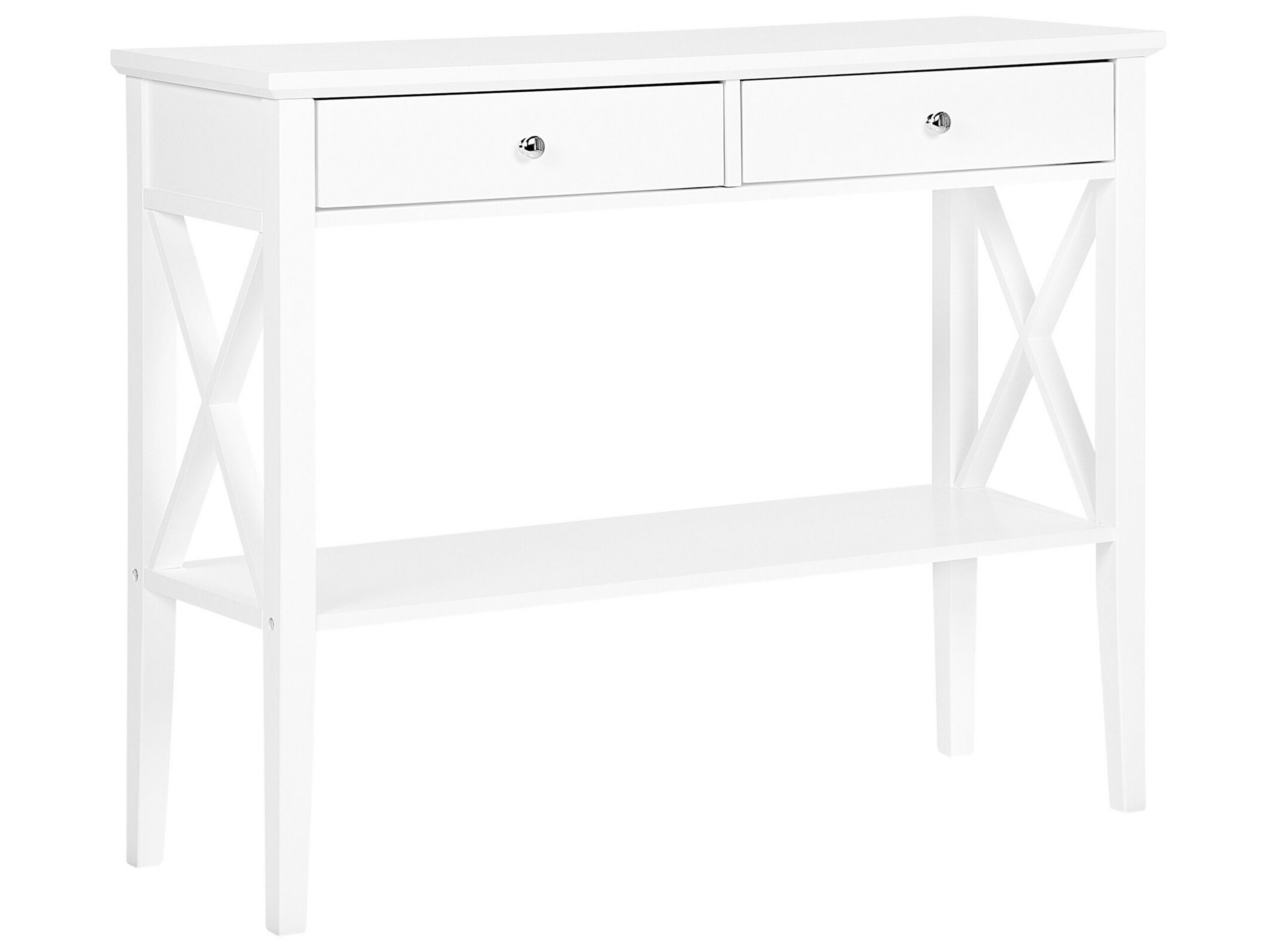 2 Drawer Console Table White AVENUE - Gemini Interiors