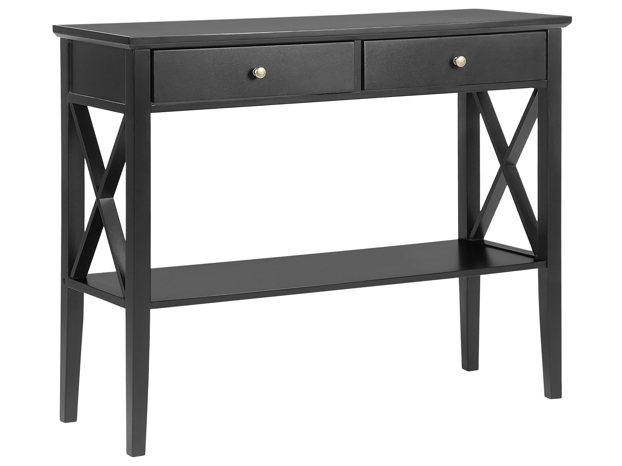 2 Drawer Console Table Black AVENUE - Gemini Interiors