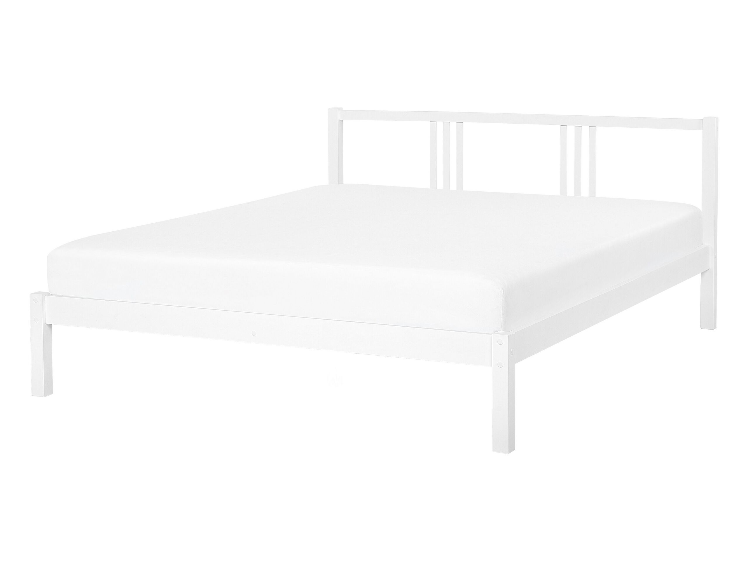 Wooden EU Double Size Bed White VANNES - Gemini Interiors