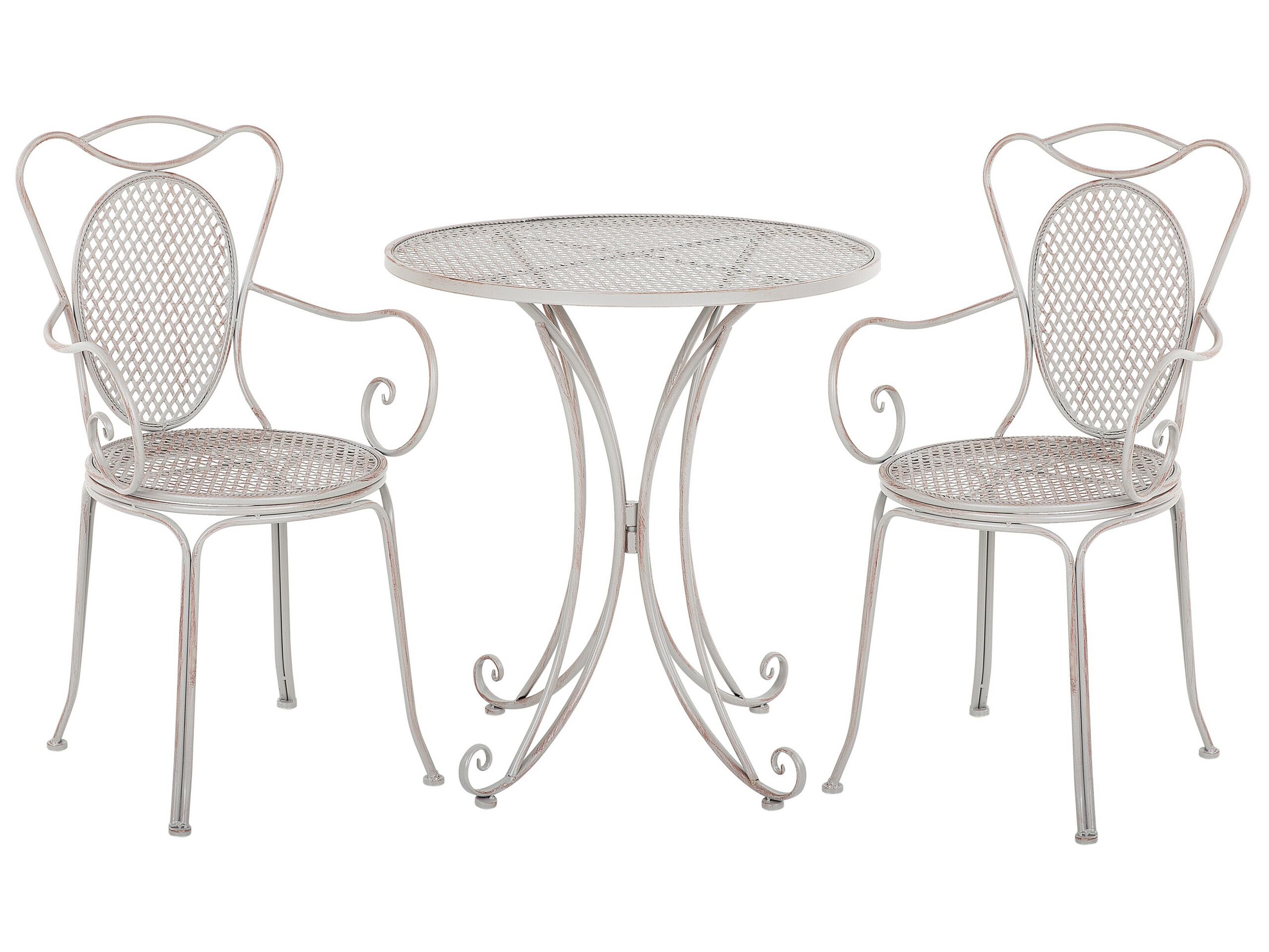 Metal Garden Bistro Set Grey CILENTO - Gemini Interiors