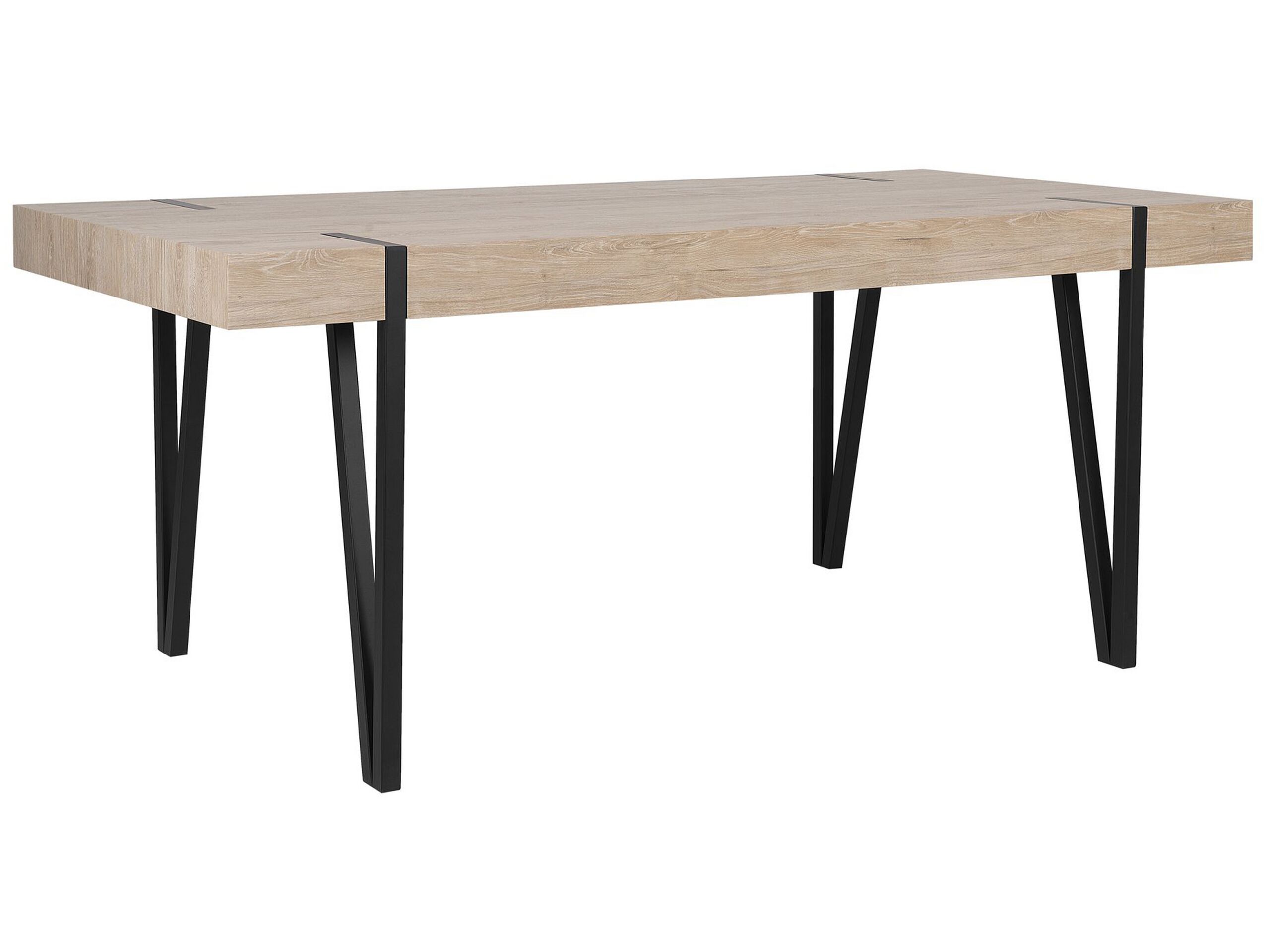 Dining Table 180 x 90 cm Light Wood with Black ADENA - Gemini Interiors