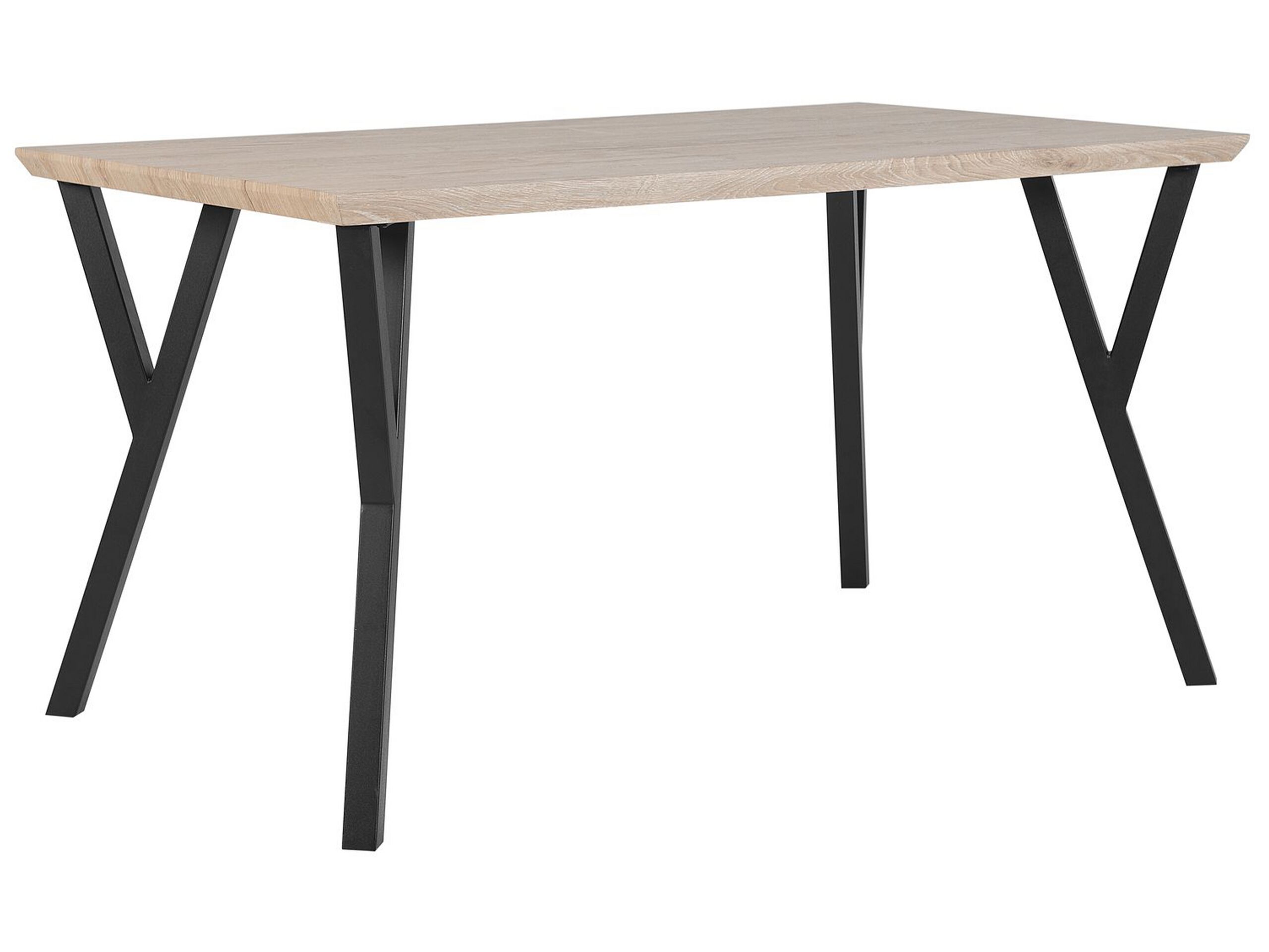 Dining Table 140 x 80 cm Light Wood with Black BRAVO - Gemini Interiors