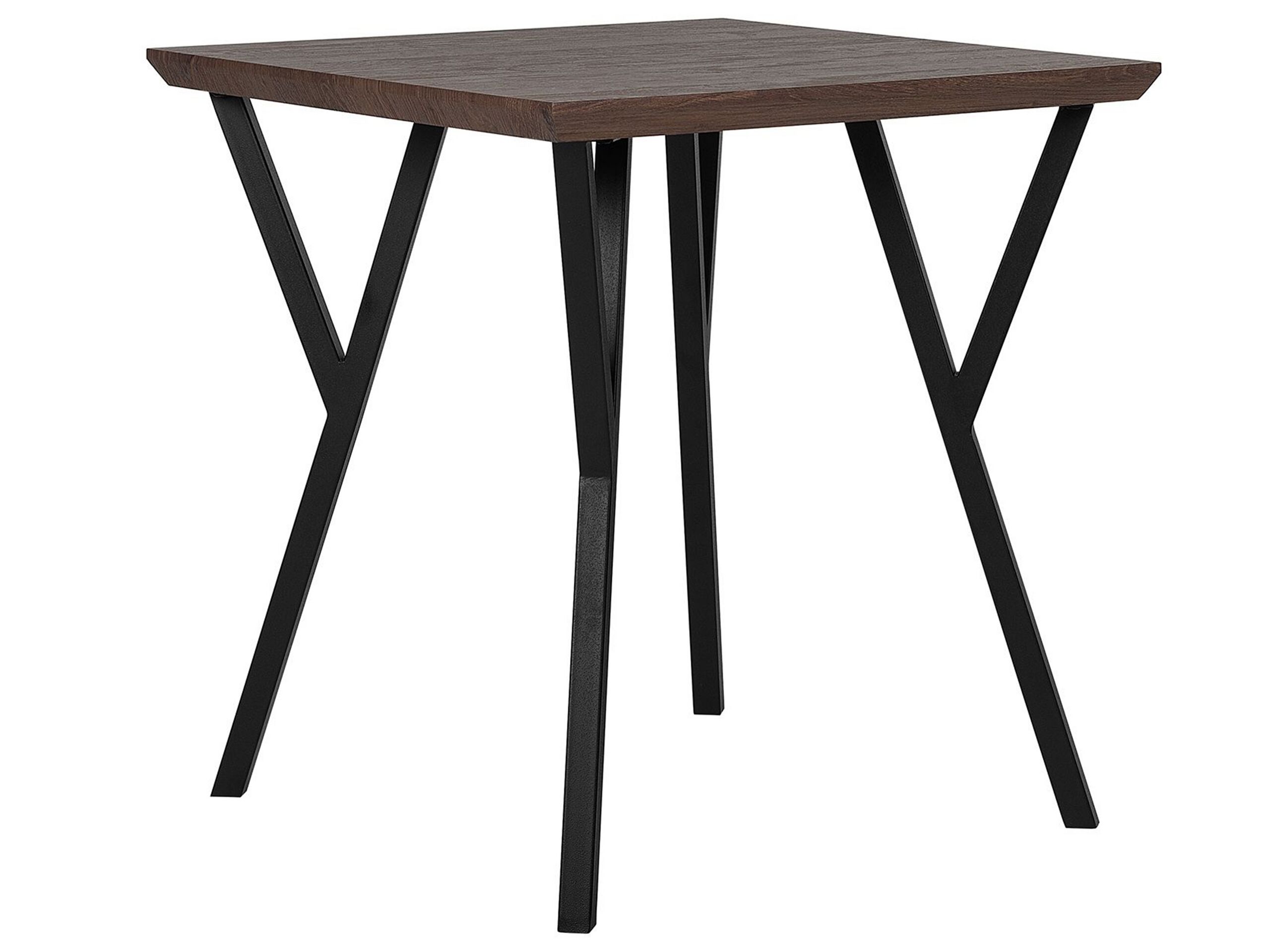 Dining Table 70 x 70 cm Dark Wood with Black BRAVO - Gemini Interiors