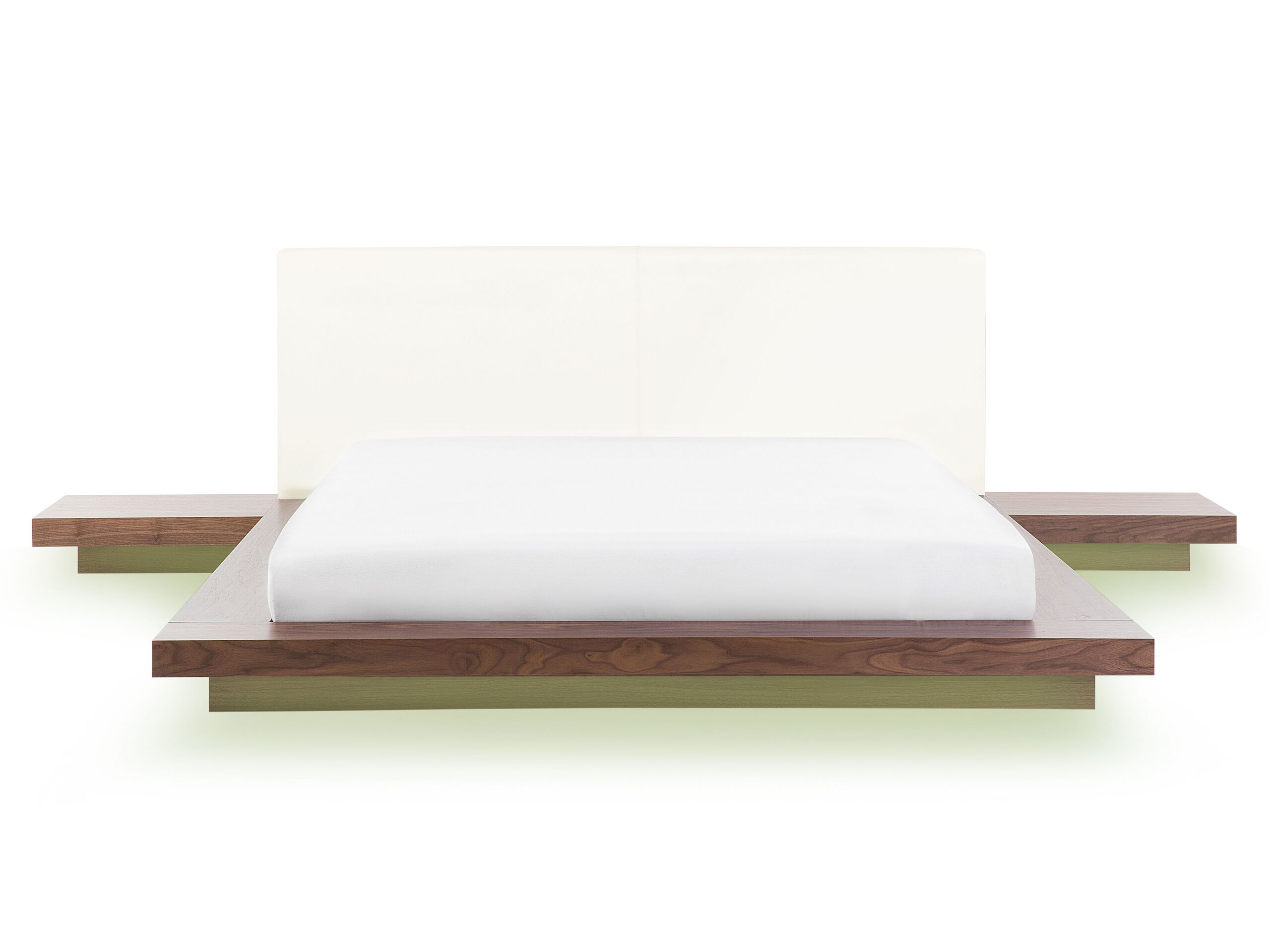 EU King Size Bed with LED and Bedside Tables Dark Wood ZEN - Gemini Interiors