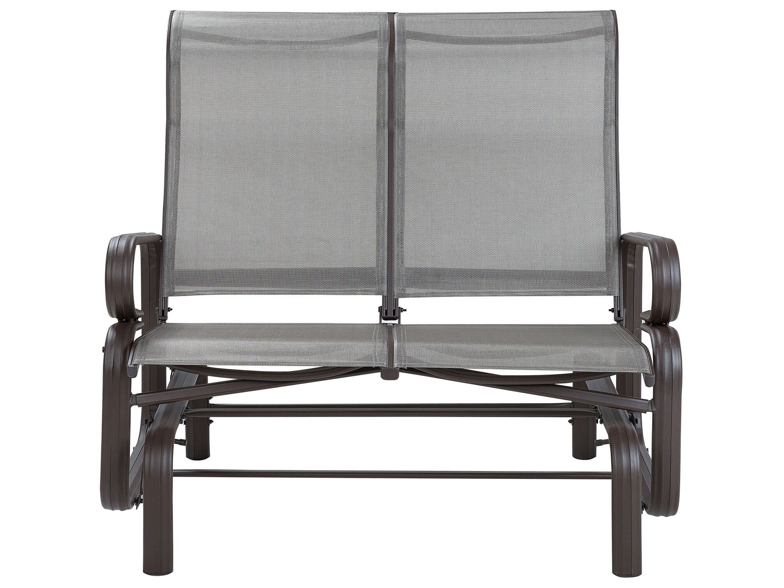 Aluminium Rocking Garden Bench Brown 114 cm BORGIO - Gemini Interiors