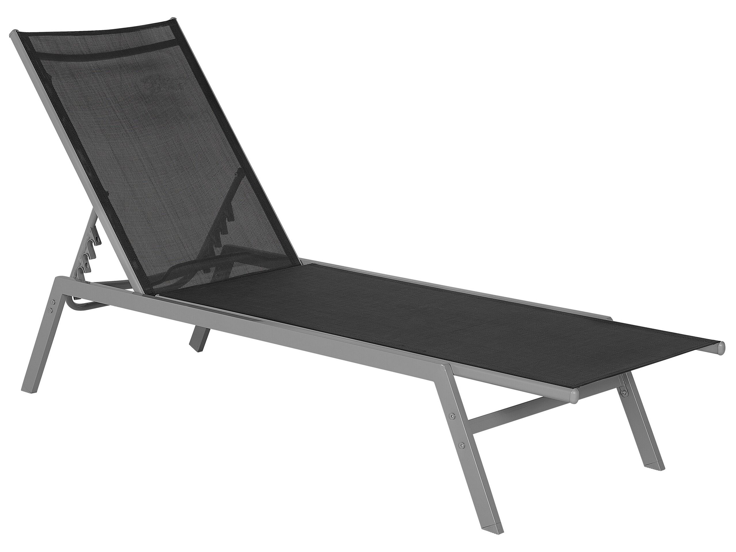 Steel Garden Sun Lounger Black NOLI - Gemini Interiors