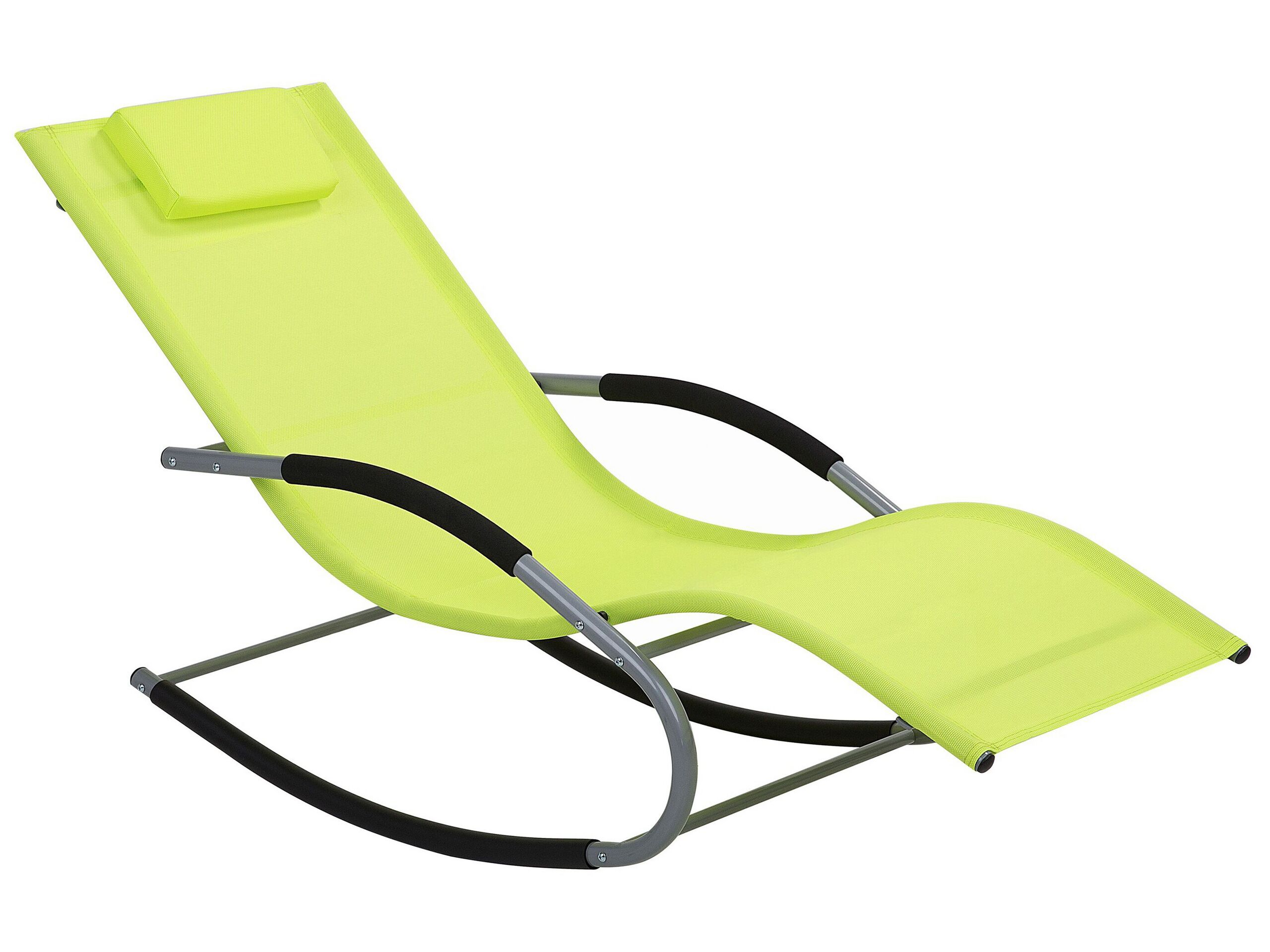 Steel Rocking Sun Lounger Lime Green CARANO - Gemini Interiors