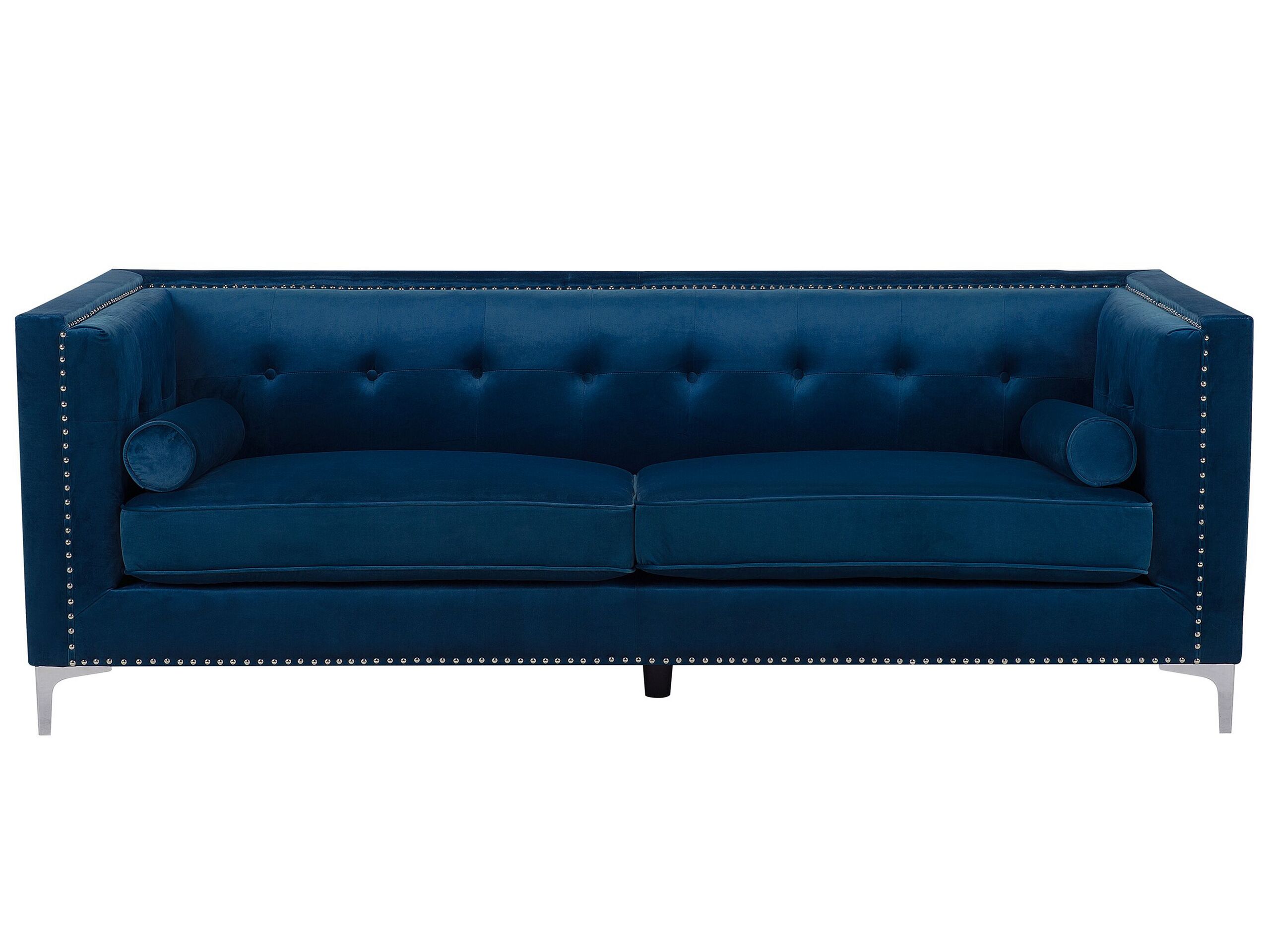 3 Seater Velvet Sofa Navy Blue AVALDSENES - Gemini Interiors