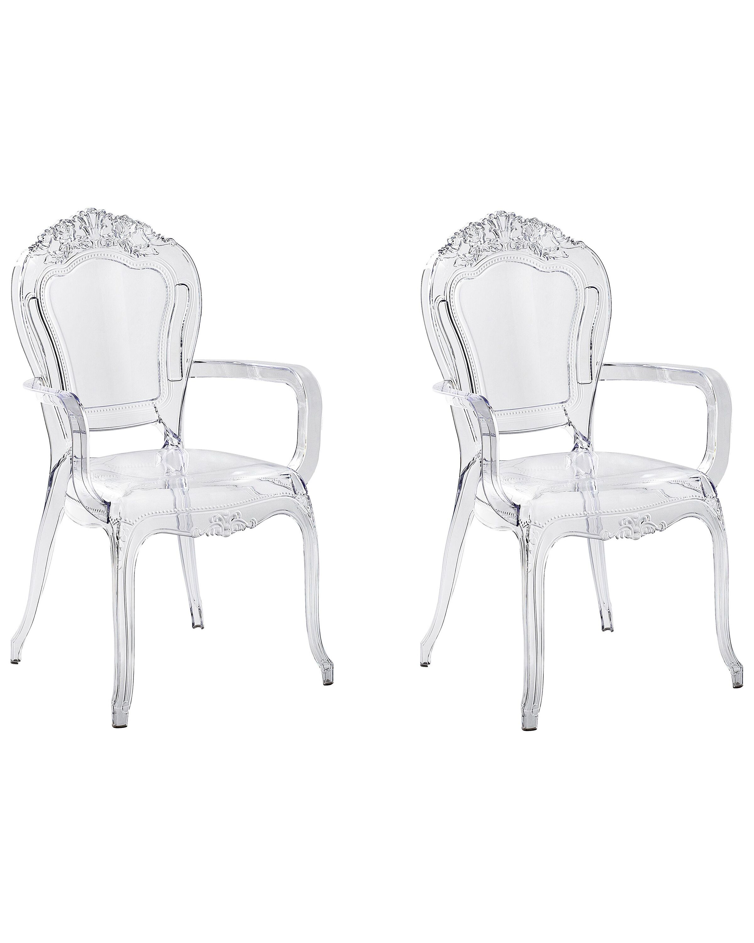 Set of 2 Accent Chairs Acrylic Transparent VERMONT II - Gemini Interiors
