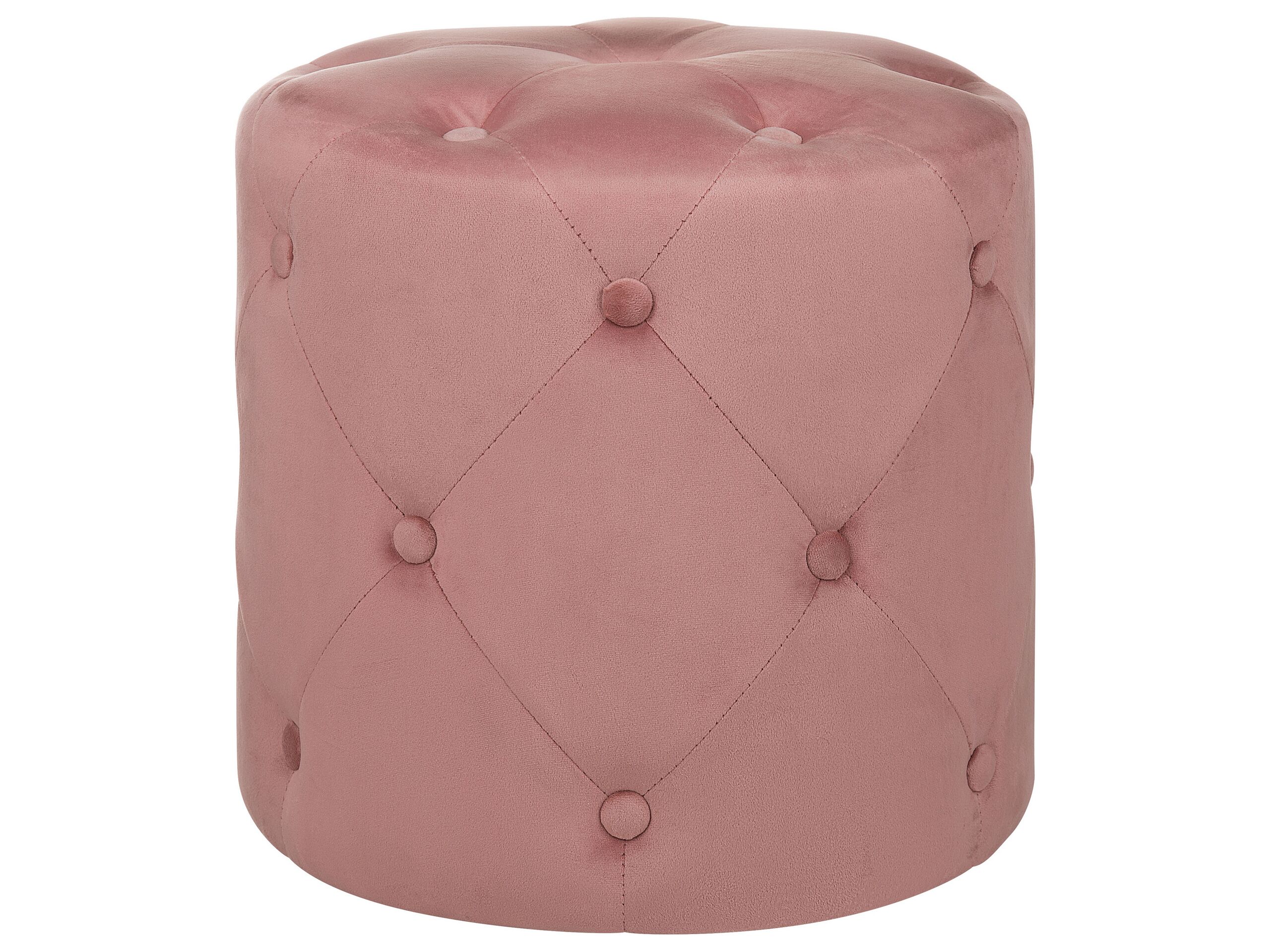 Velvet Pouffe Pink COROLLA - Gemini Interiors