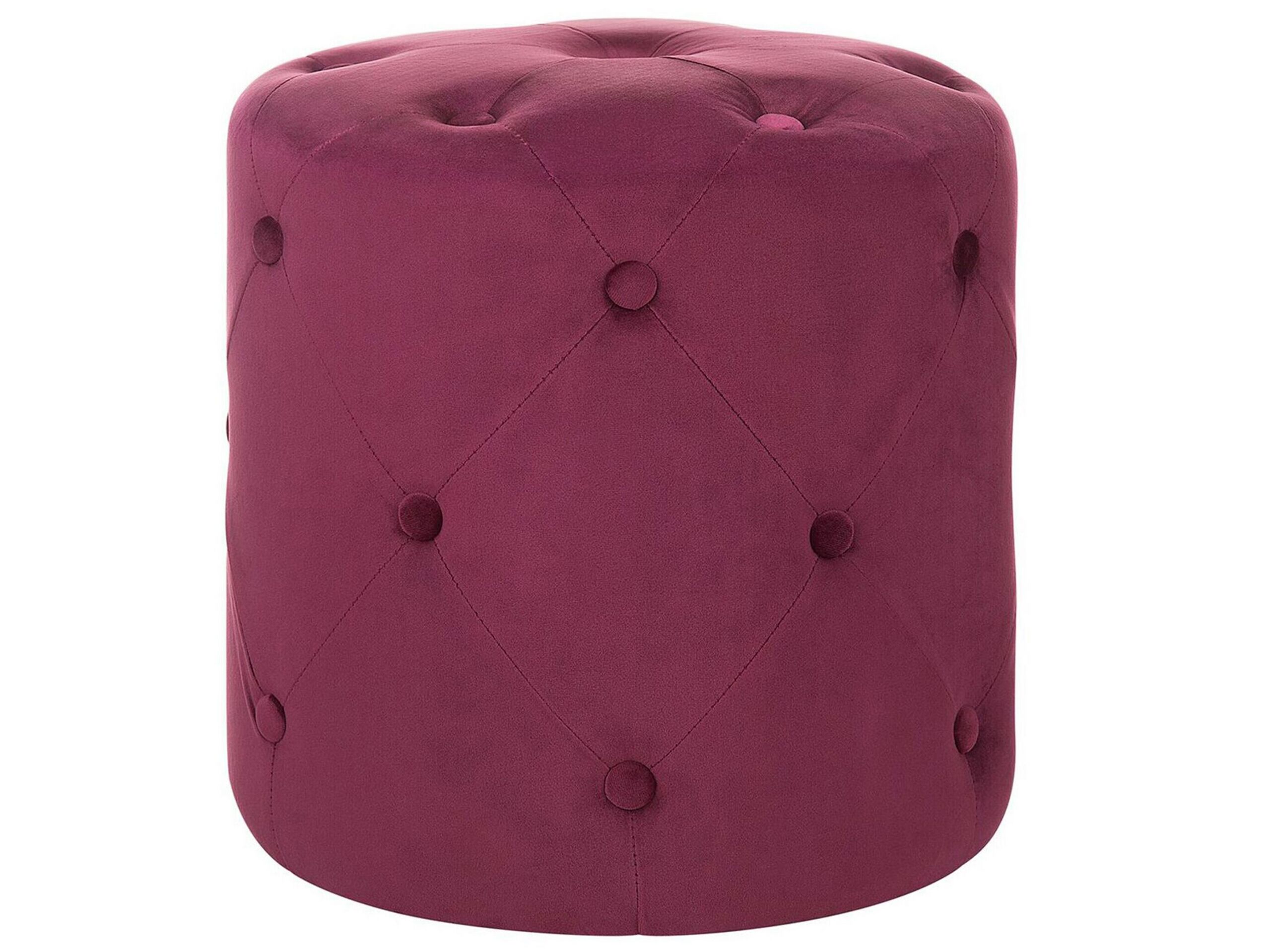 Velvet Pouffe Burgundy COROLLA - Gemini Interiors
