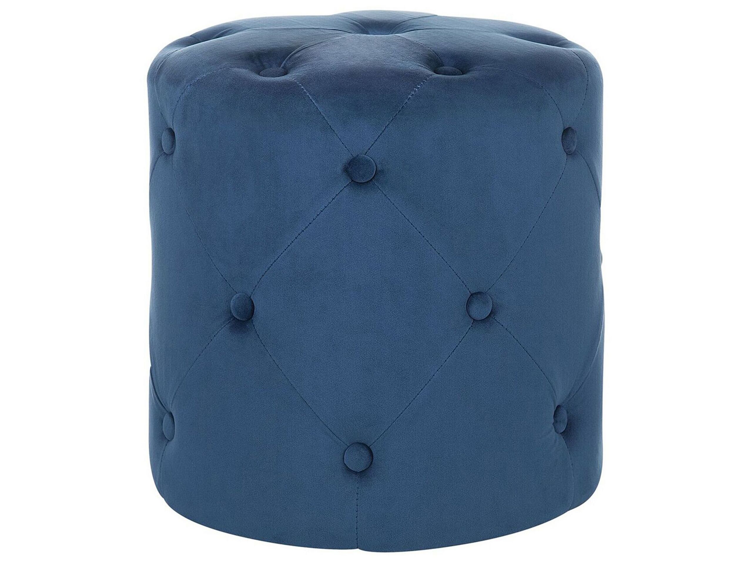 Velvet Pouffe Dark Blue COROLLA - Gemini Interiors