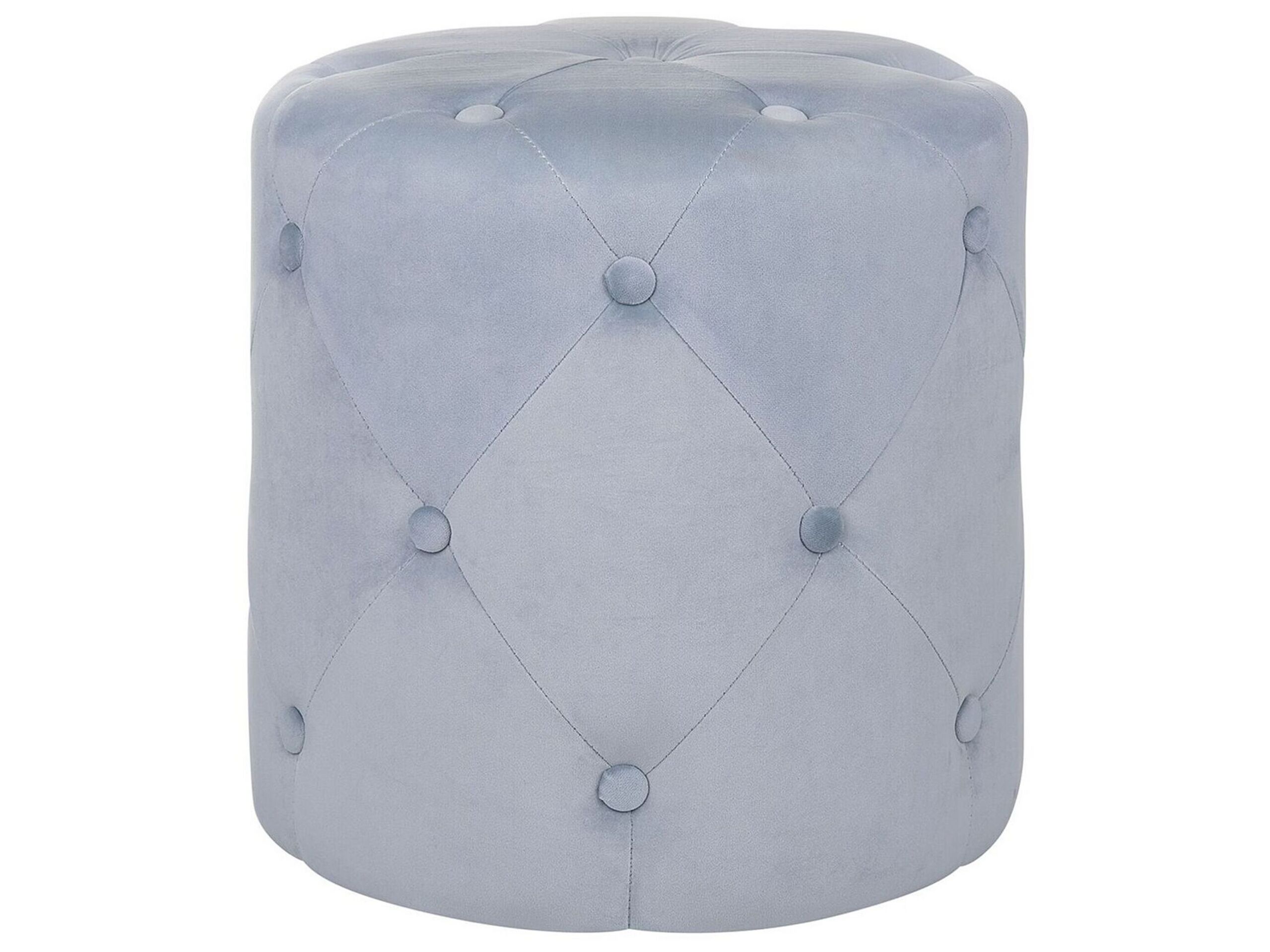 Velvet Pouffe Light Grey COROLLA - Gemini Interiors