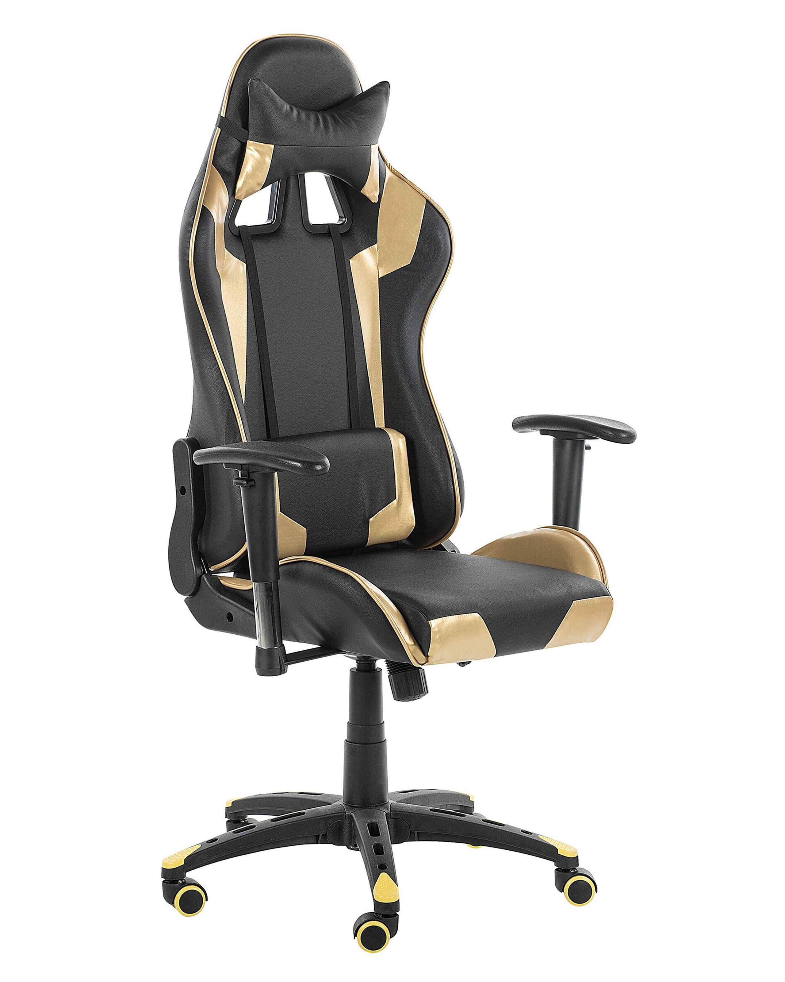 Gaming Chair Black and Gold KNIGHT - Gemini Interiors
