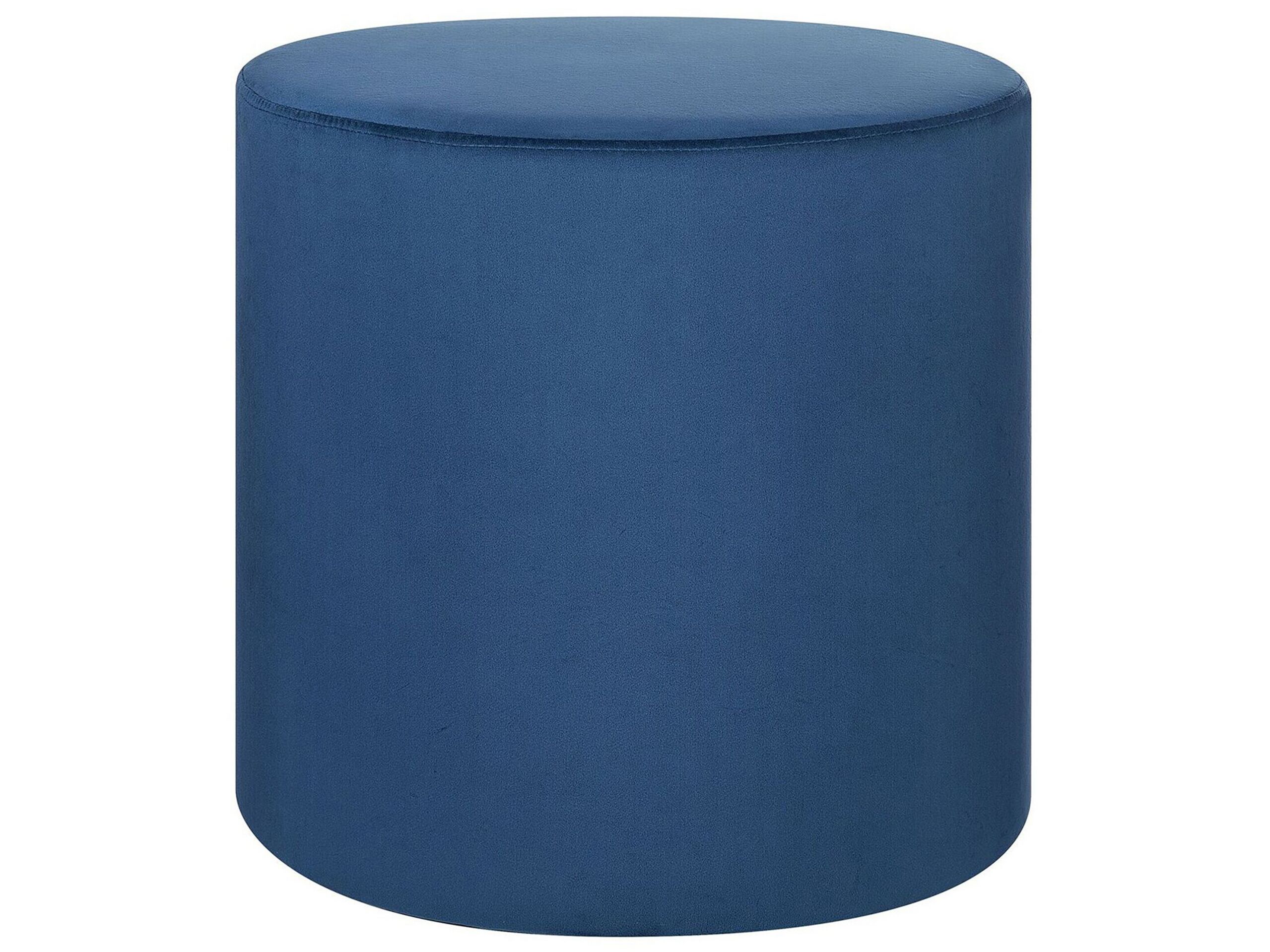 Velvet Pouffe Dark Blue LOVETT - Gemini Interiors