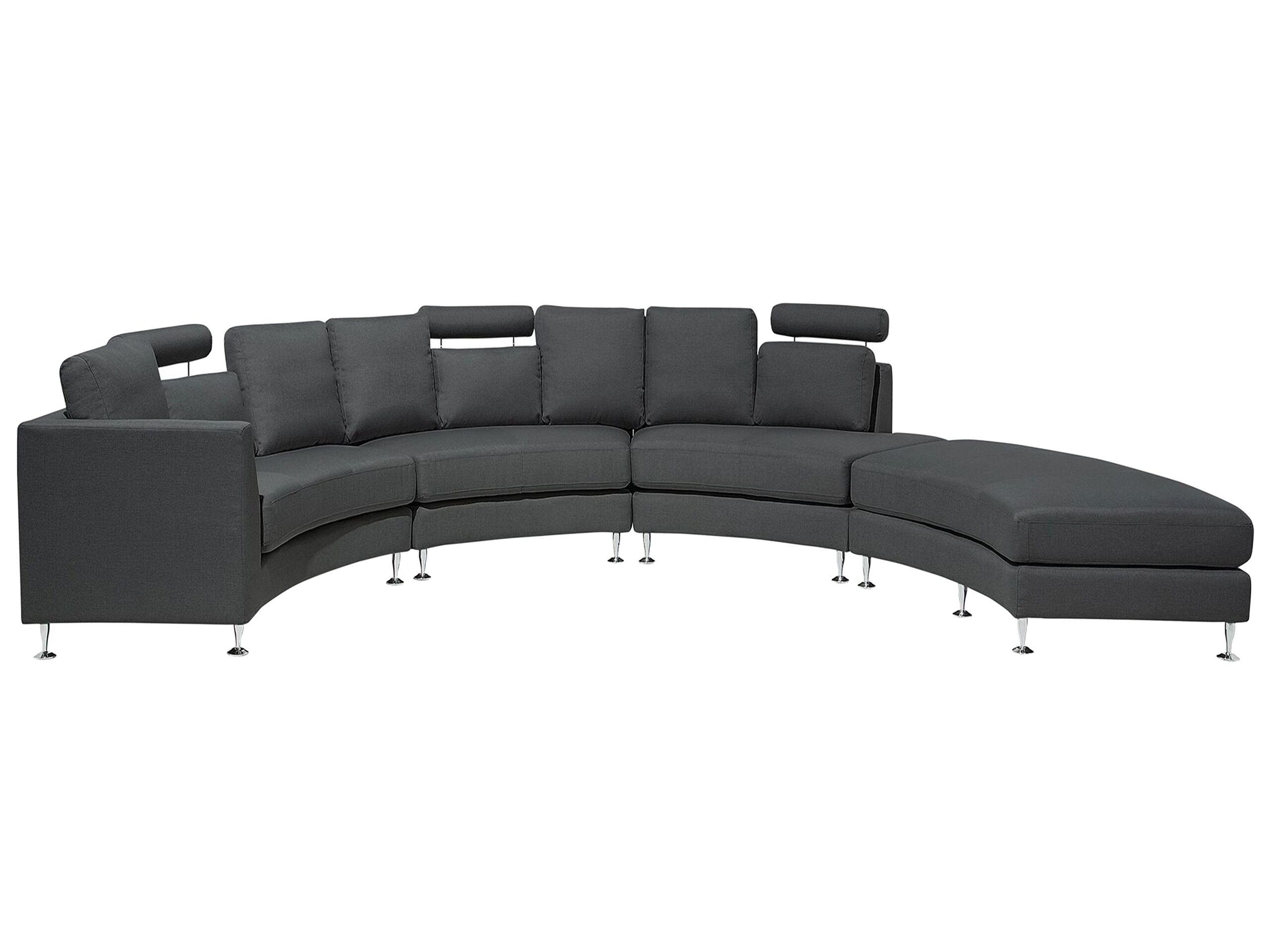 7 Seater Curved Fabric Modular Sofa Grey ROTUNDE - Gemini Interiors