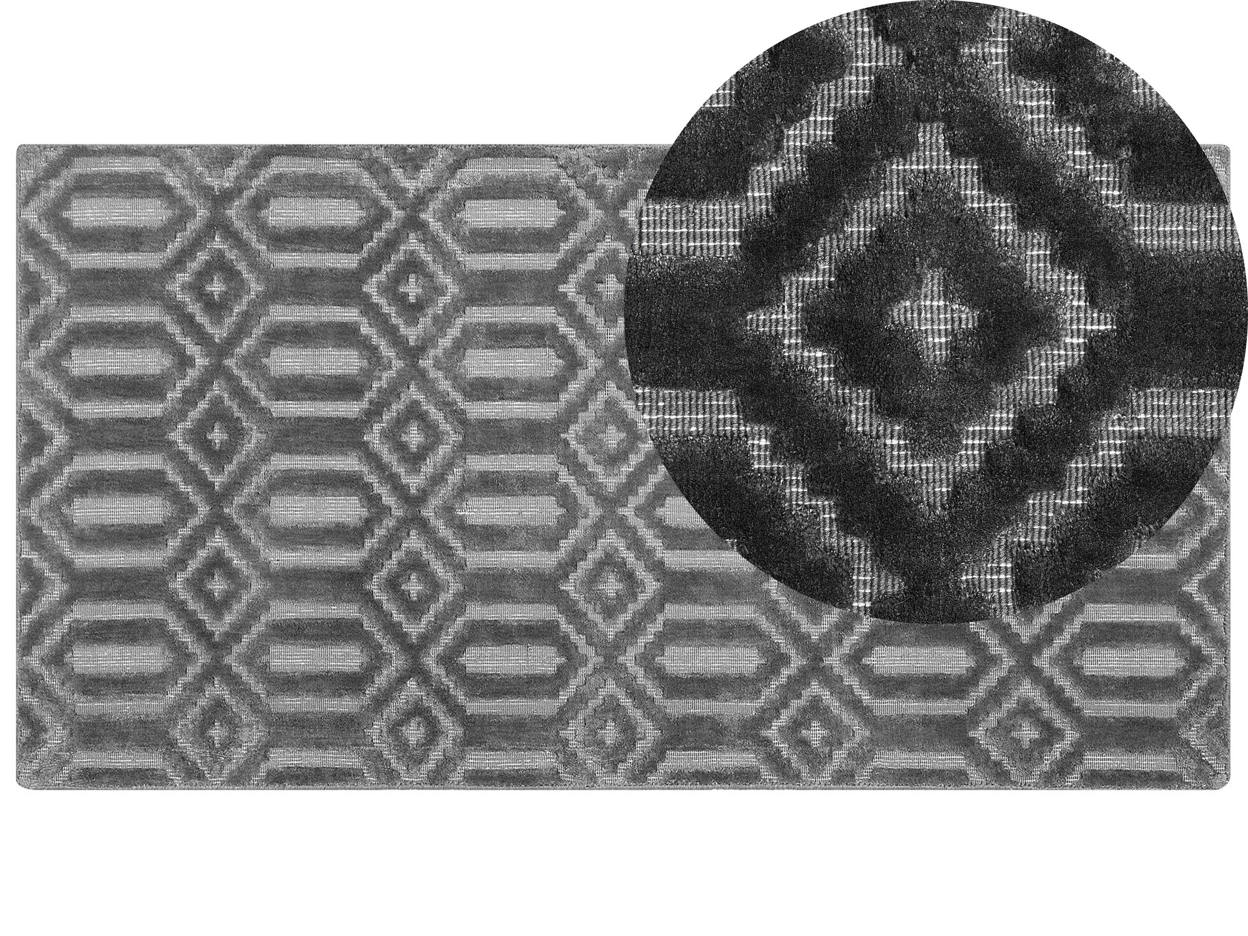 Viscose Rug 80x150cm Dark Grey - Gemini Interiors
