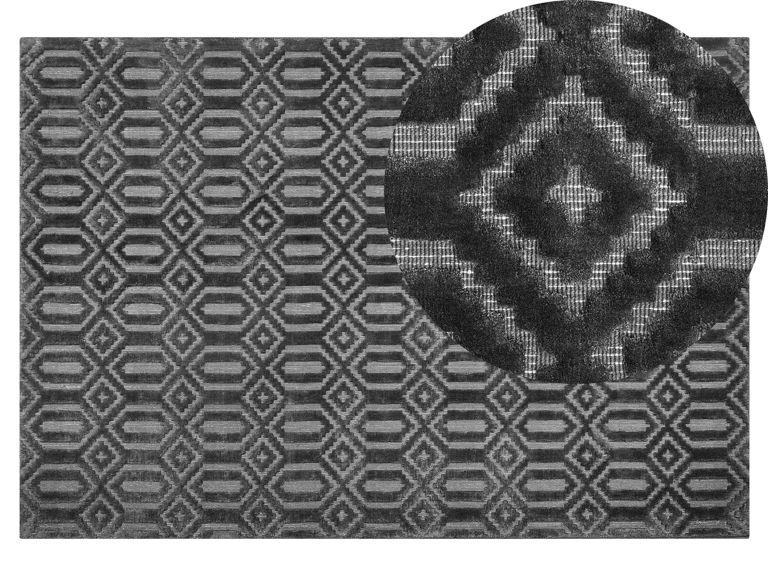 Viscose Rug 140x200cm Dark Grey - Gemini Interiors