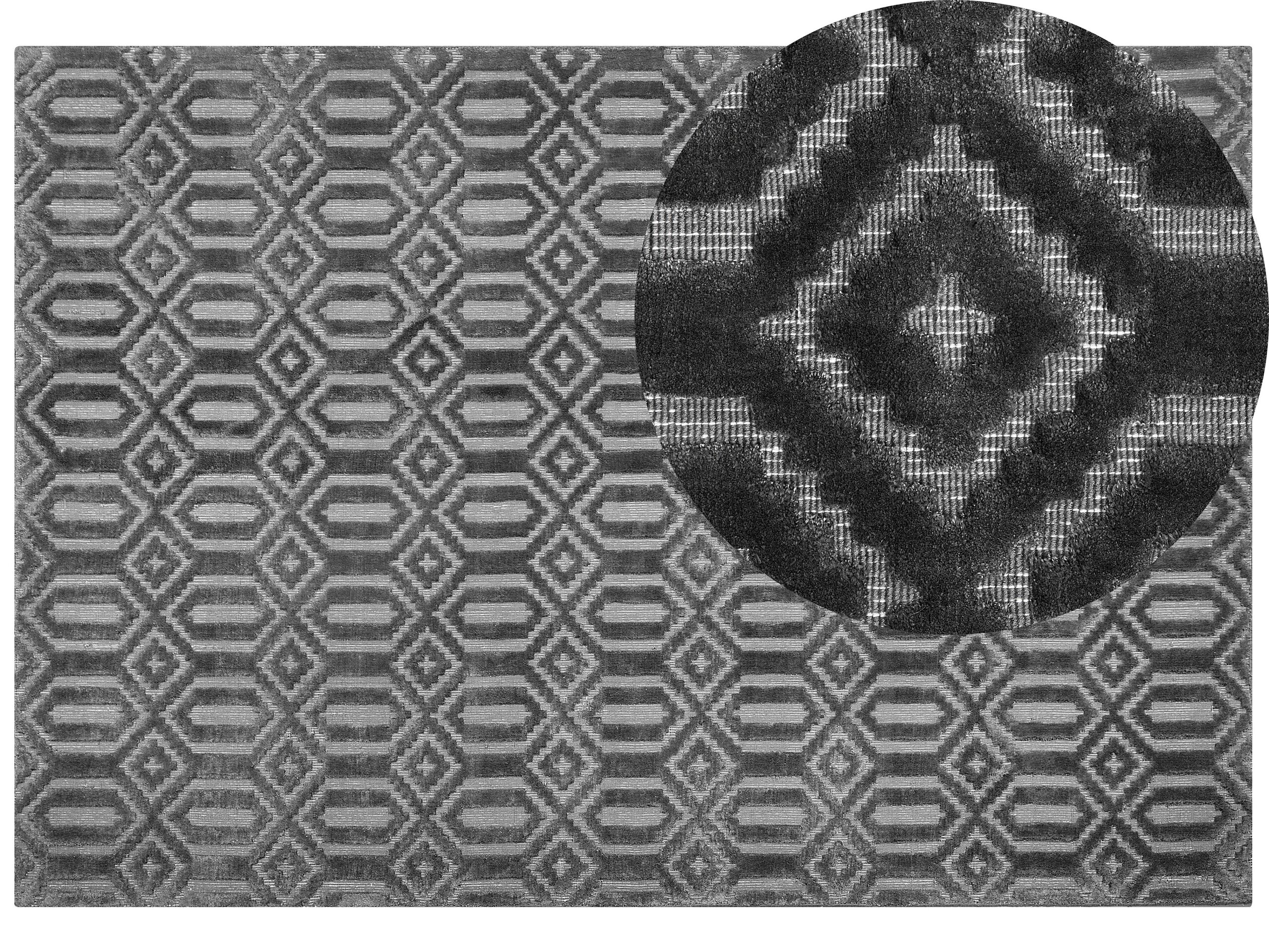 Viscose Rug 160x230cm Dark Grey - Gemini Interiors