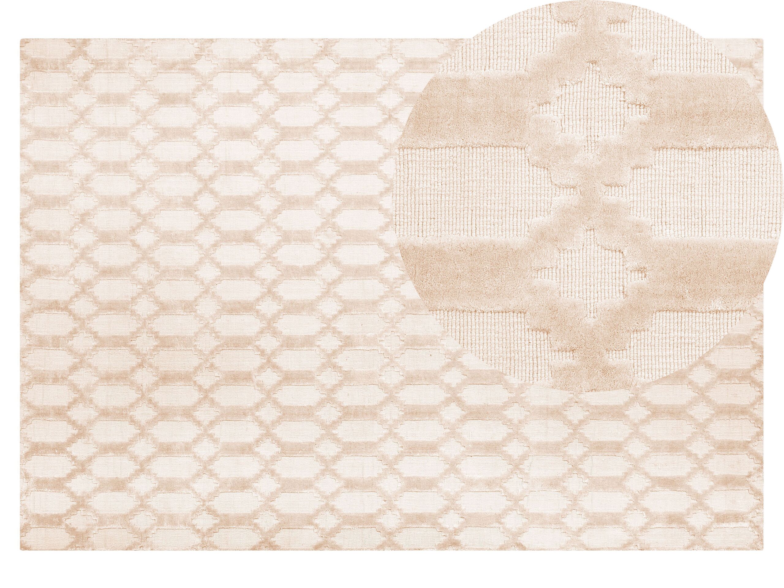 Viscose Rug 140x200cm Beige - Gemini Interiors