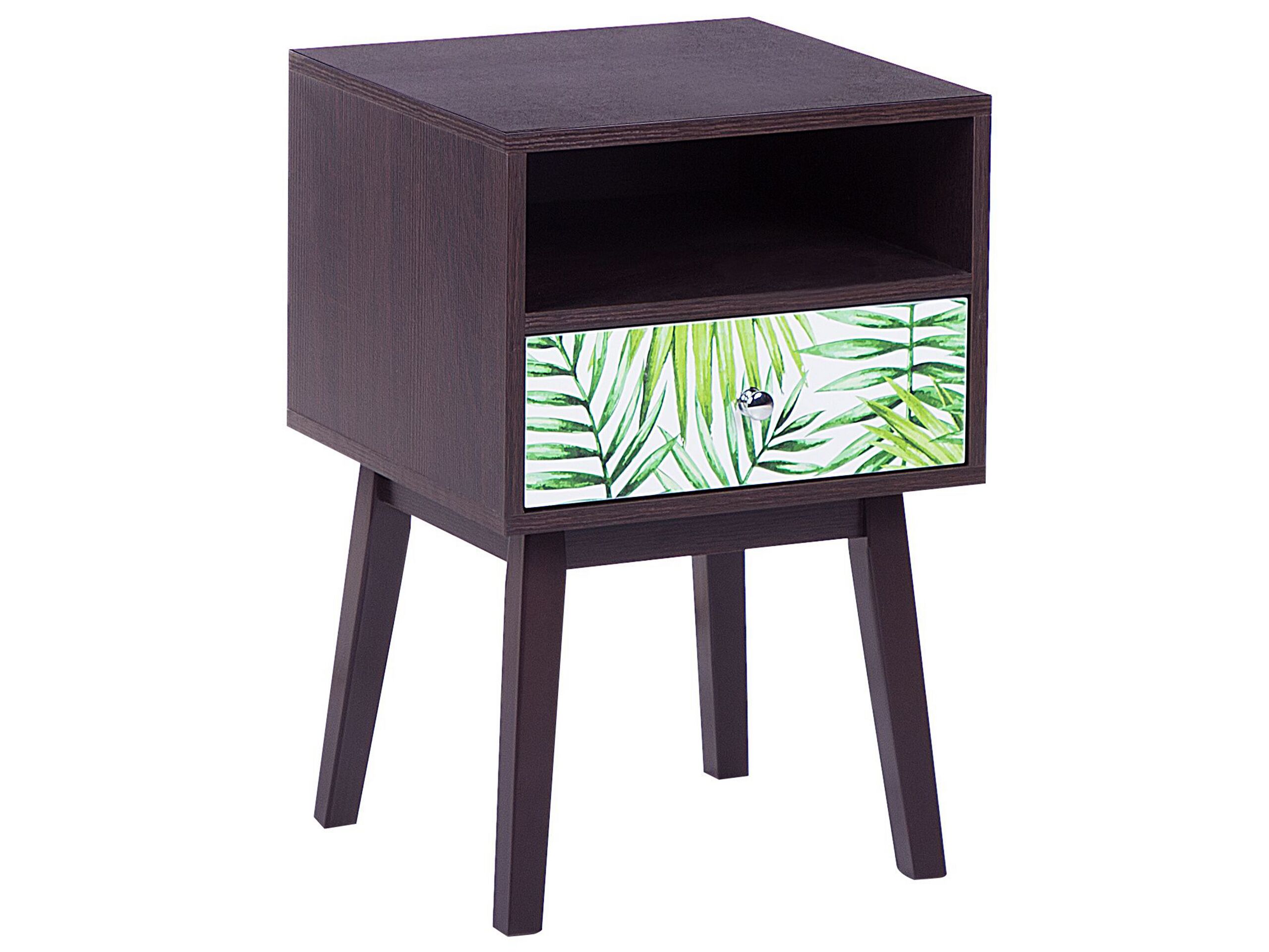 Bedside Table - HORSHAM Nightstand Dark Wood 40cm - Gemini Interiors