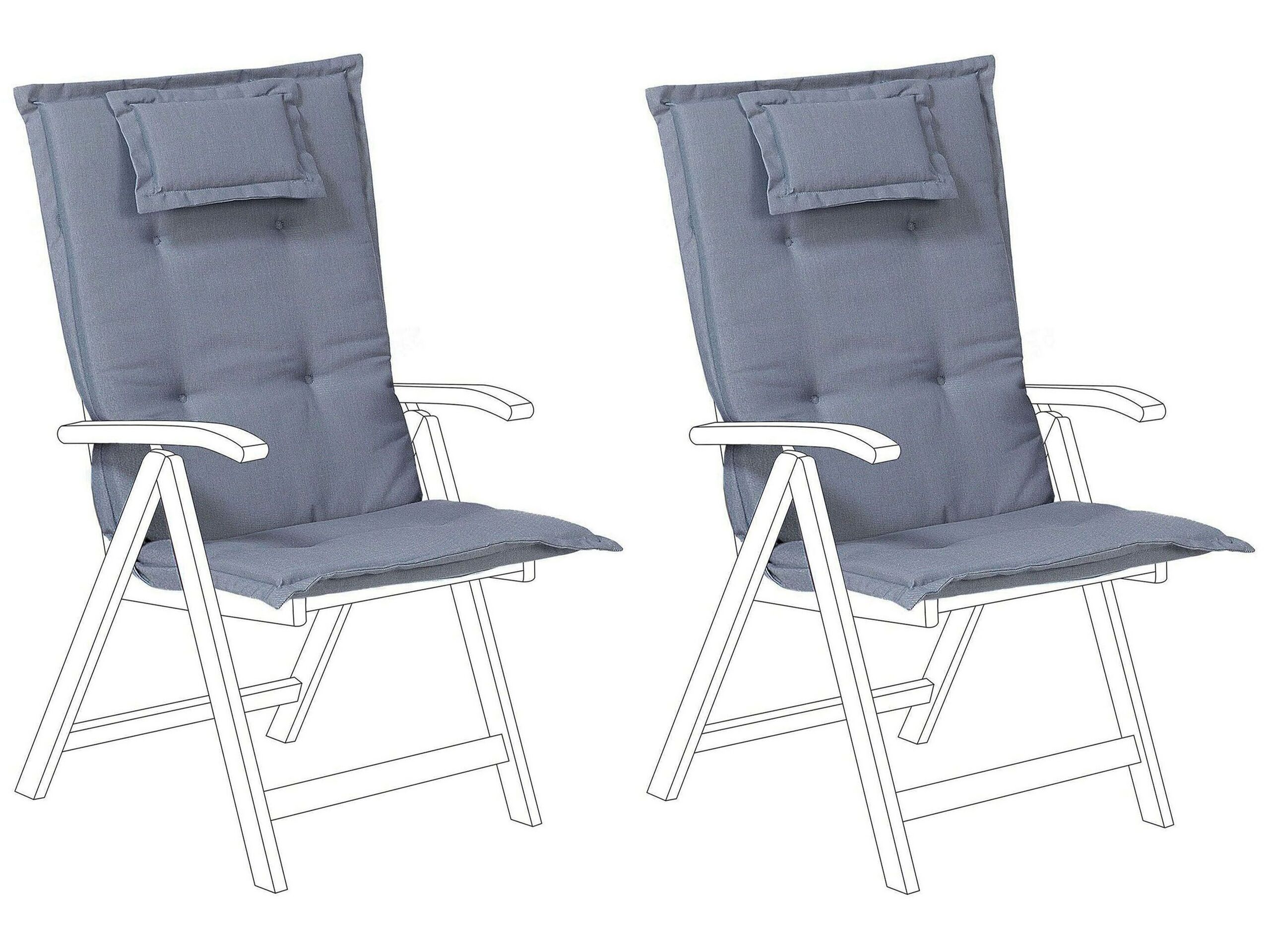 Set of 2 Outdoor Seat/Back Cushions Blue TOSCANA/JAVA - Gemini Interiors