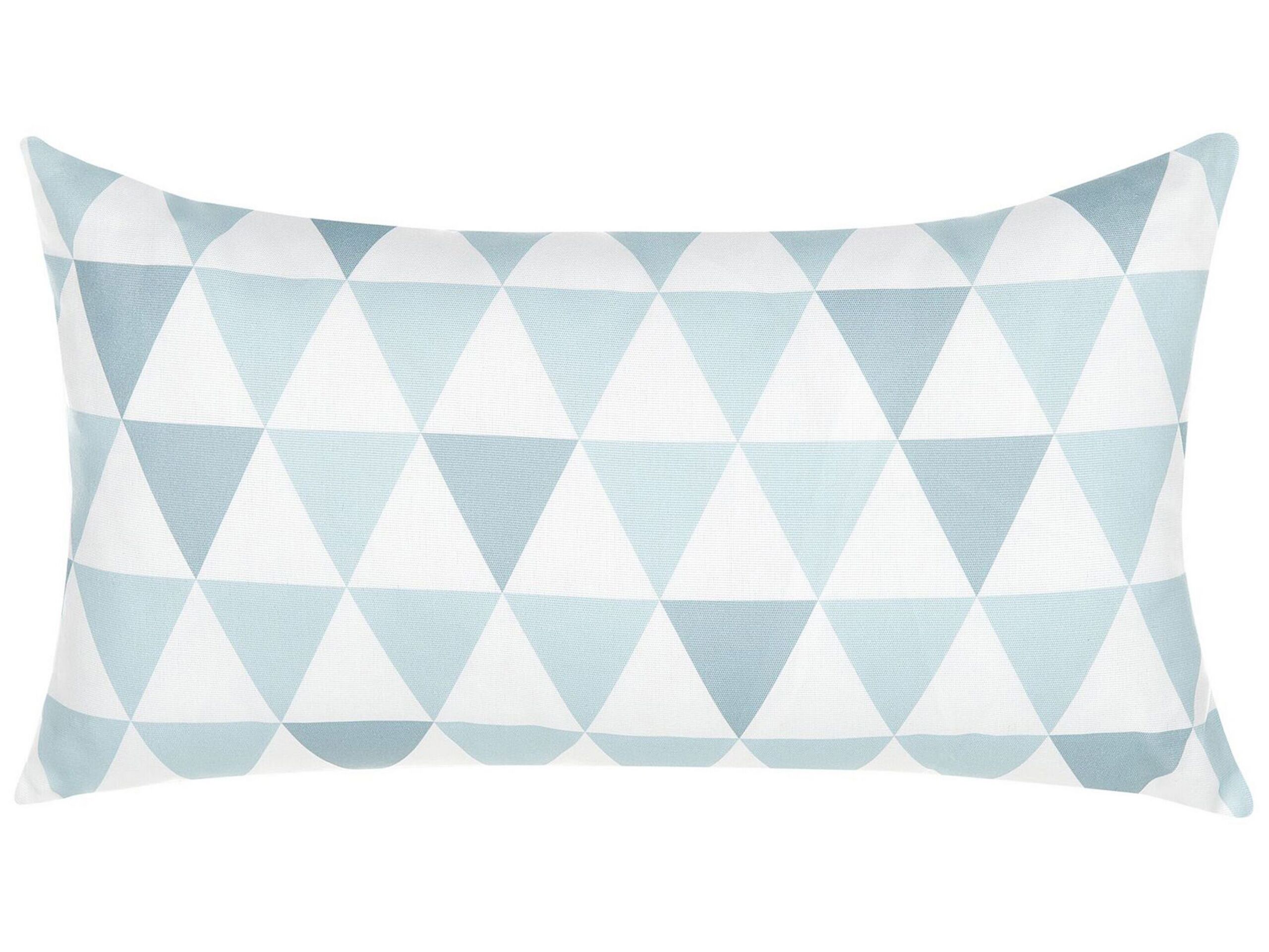 Outdoor Cushion Triangle Pattern 40 x 70 cm Blue and White TRIFOS - Gemini Interiors