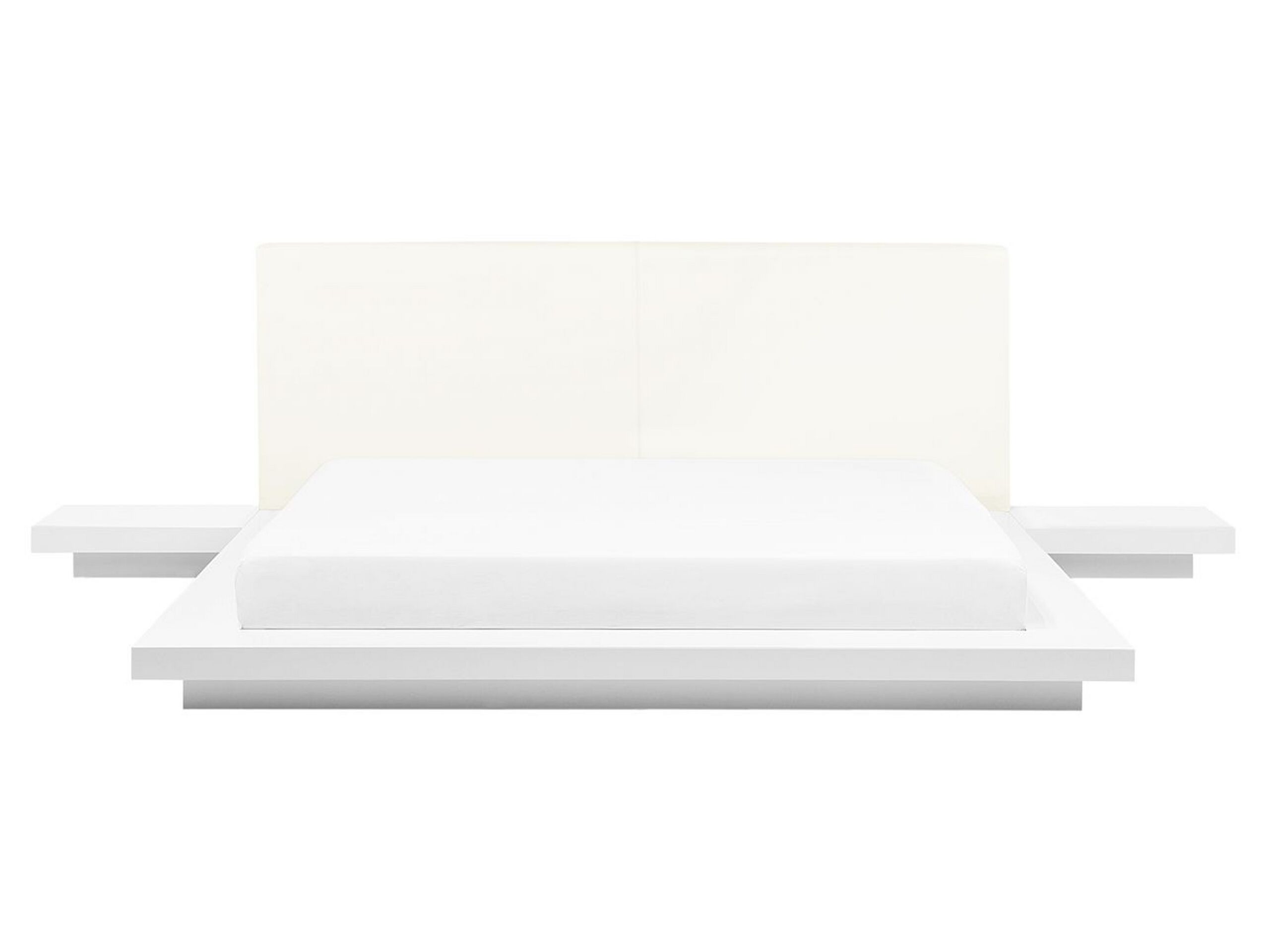 EU King Size Waterbed with Bedside Tables White ZEN - Gemini Interiors