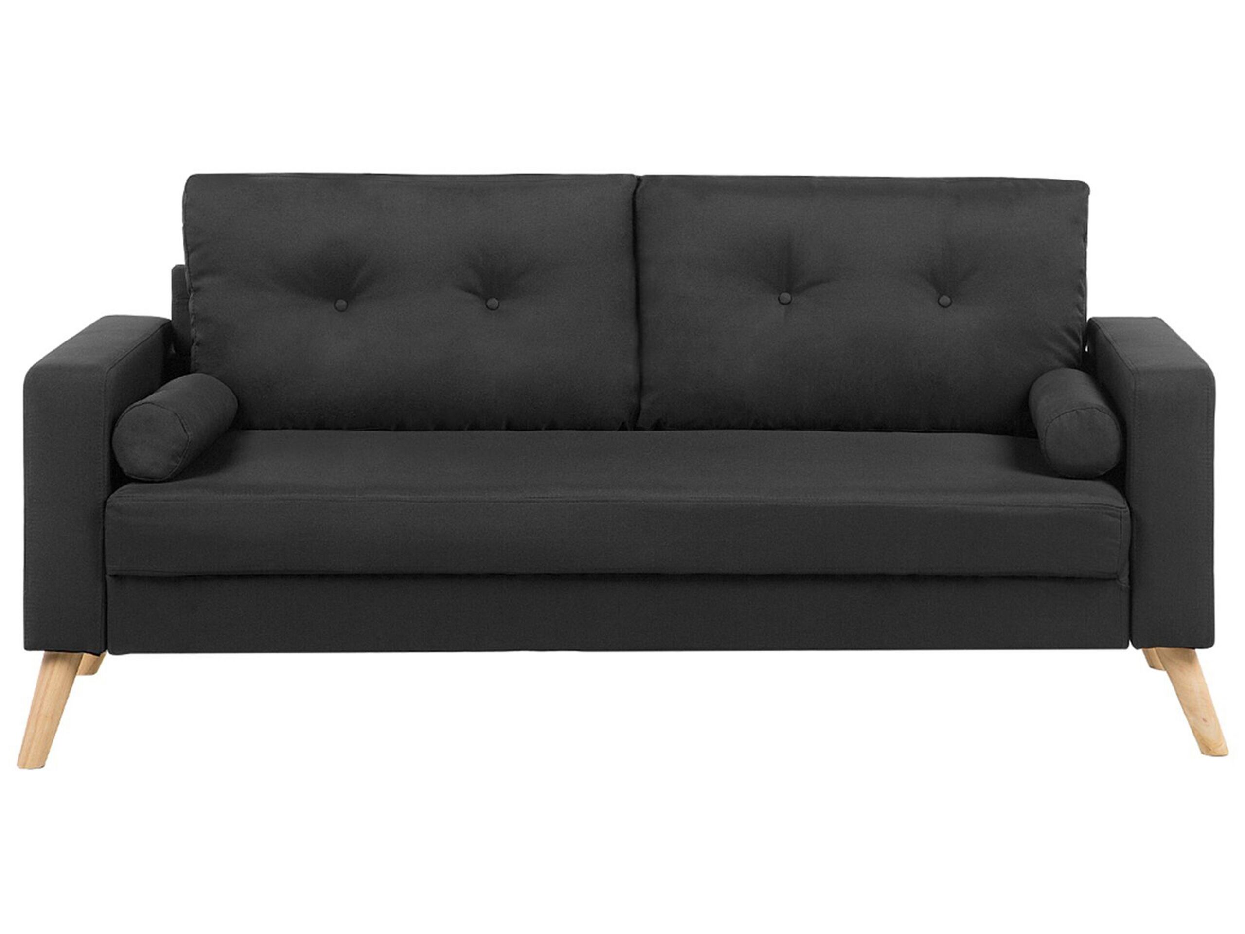 2 Seater Fabric Sofa Black KALMAR - Gemini Interiors