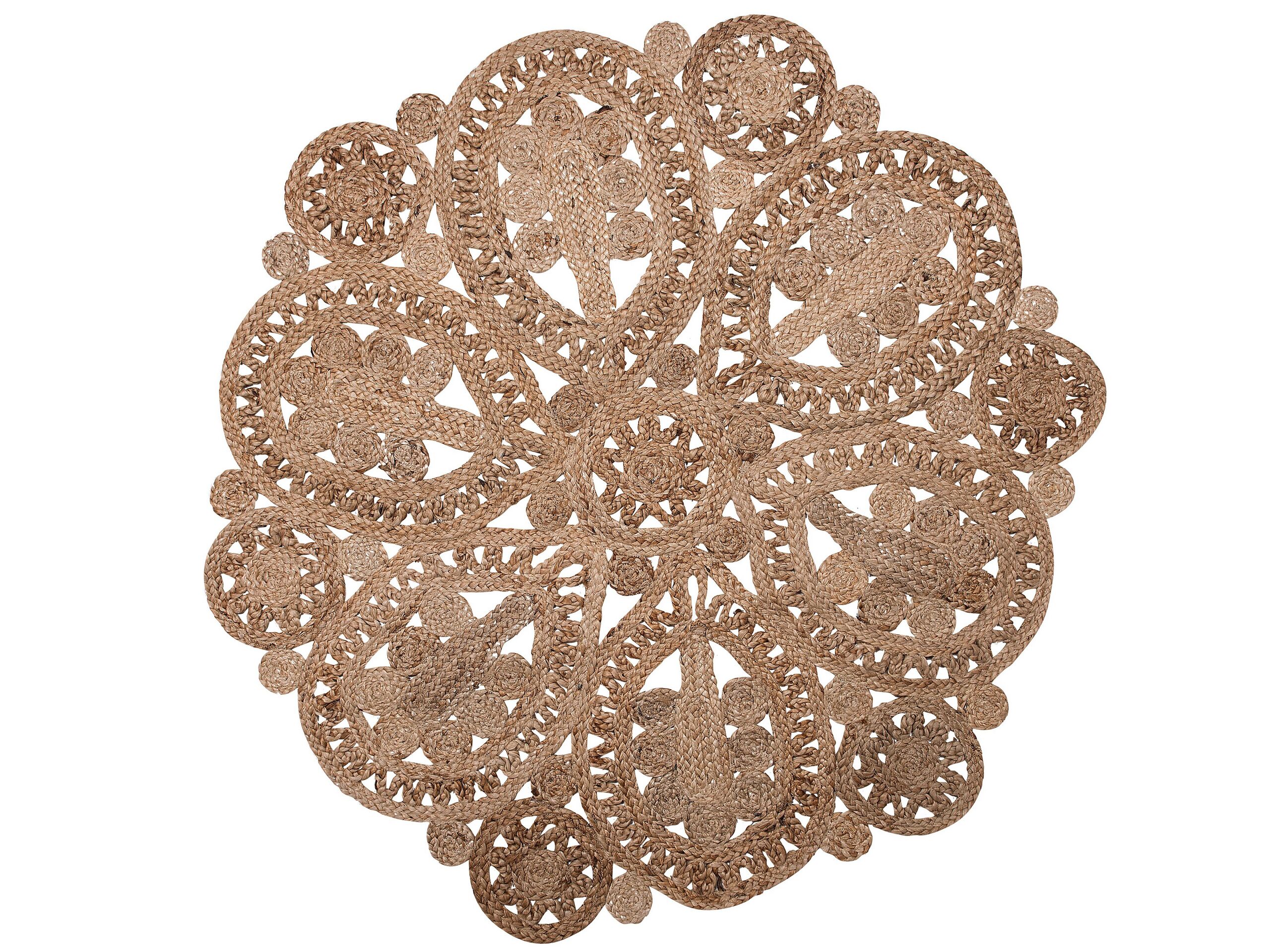 Round Jute Area Rug 120cm Beige - Gemini Interiors