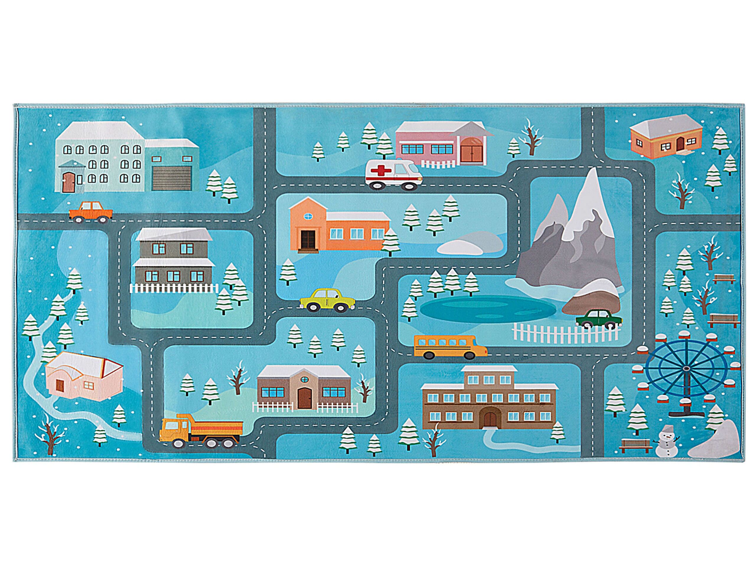 Kids Rug City Print 80x150cm - Gemini Interiors