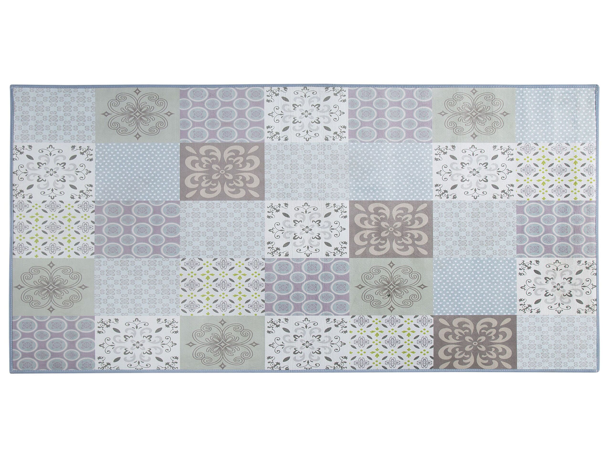 Area Rug Mosaic Pattern 80x150cm Multicolour - Gemini Interiors