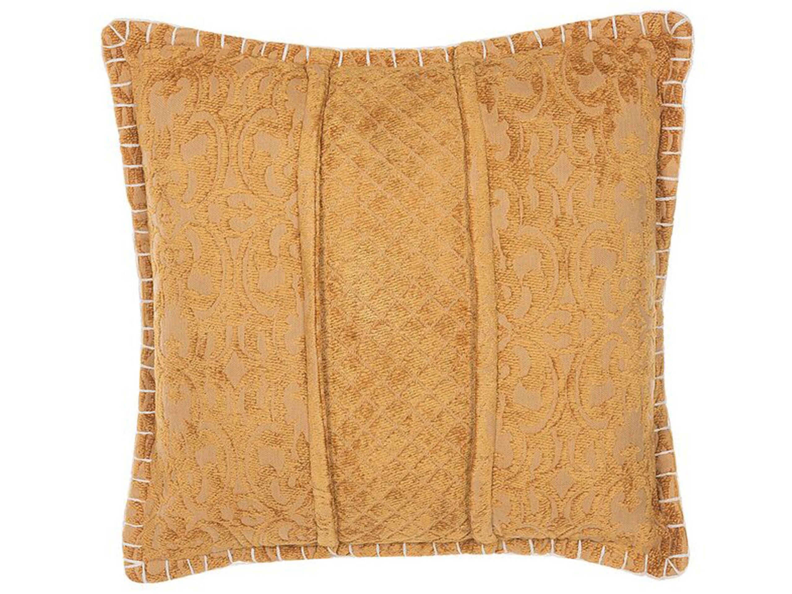 Embossed Cushion 45 x 45 cm Yellow KAVALAM - Gemini Interiors