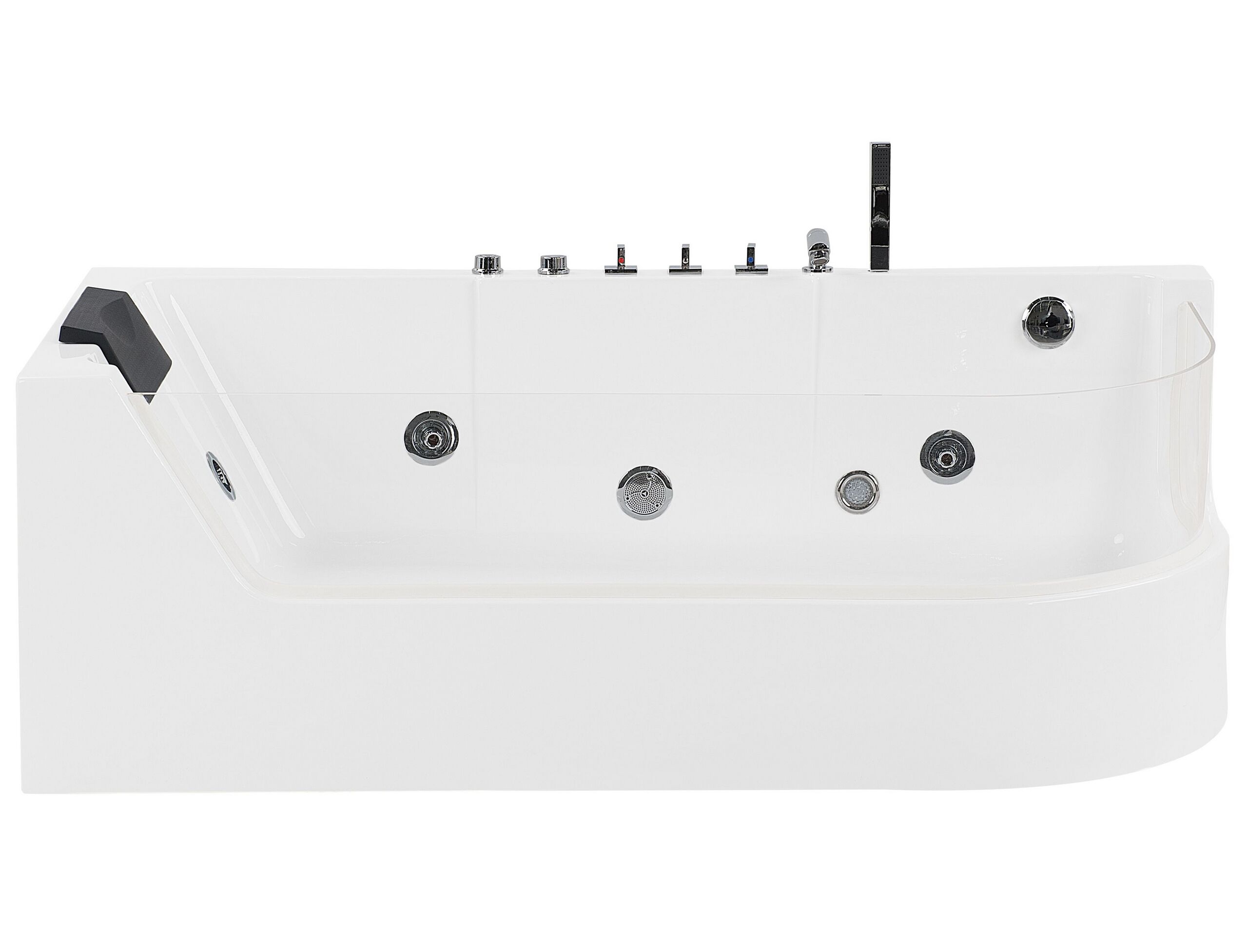 Whirlpool Bath with LED 1700 x 800 mm White ACUARIO - Gemini Interiors