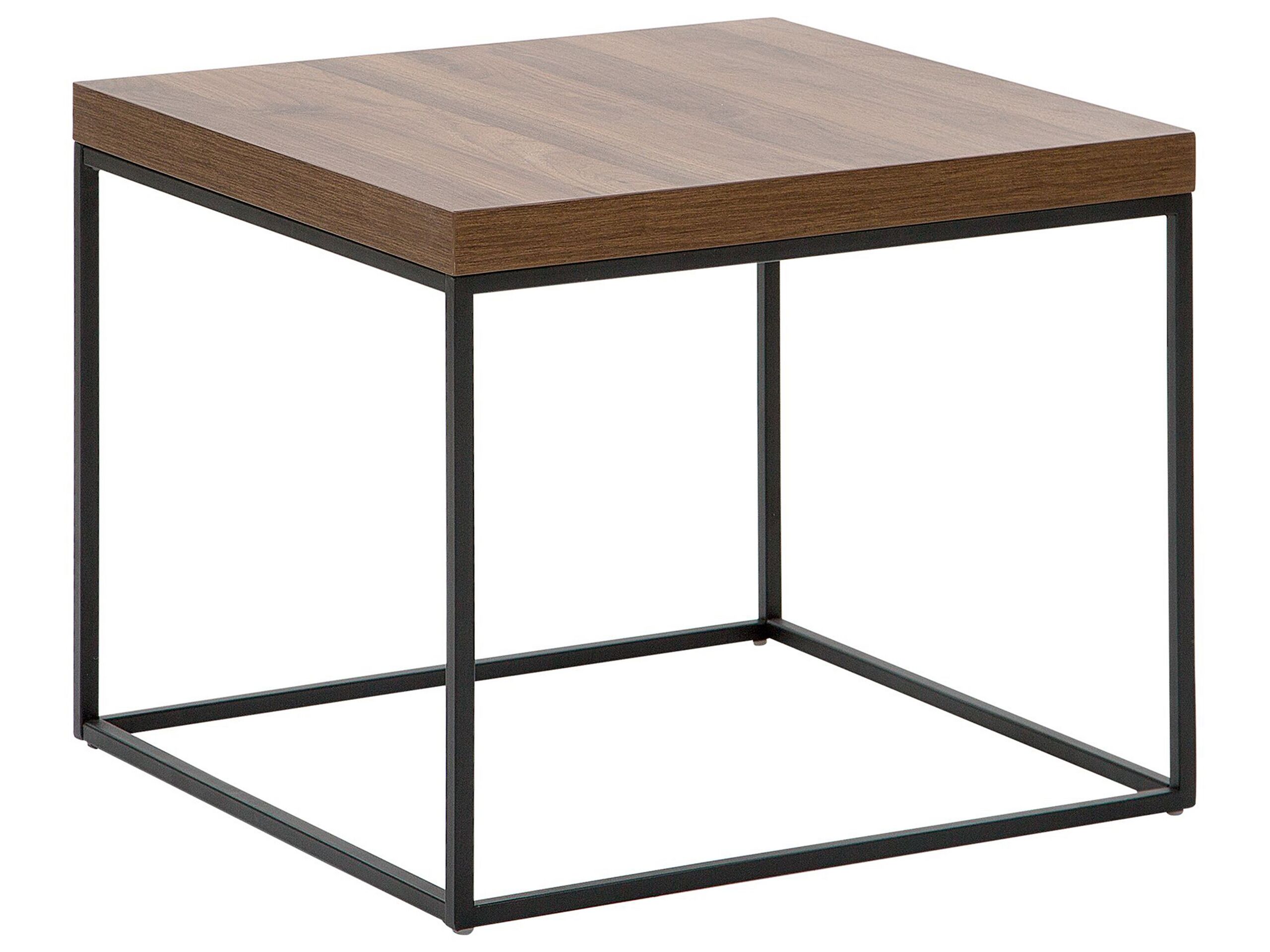 Side Table Dark Wood with Black DELANO - Gemini Interiors