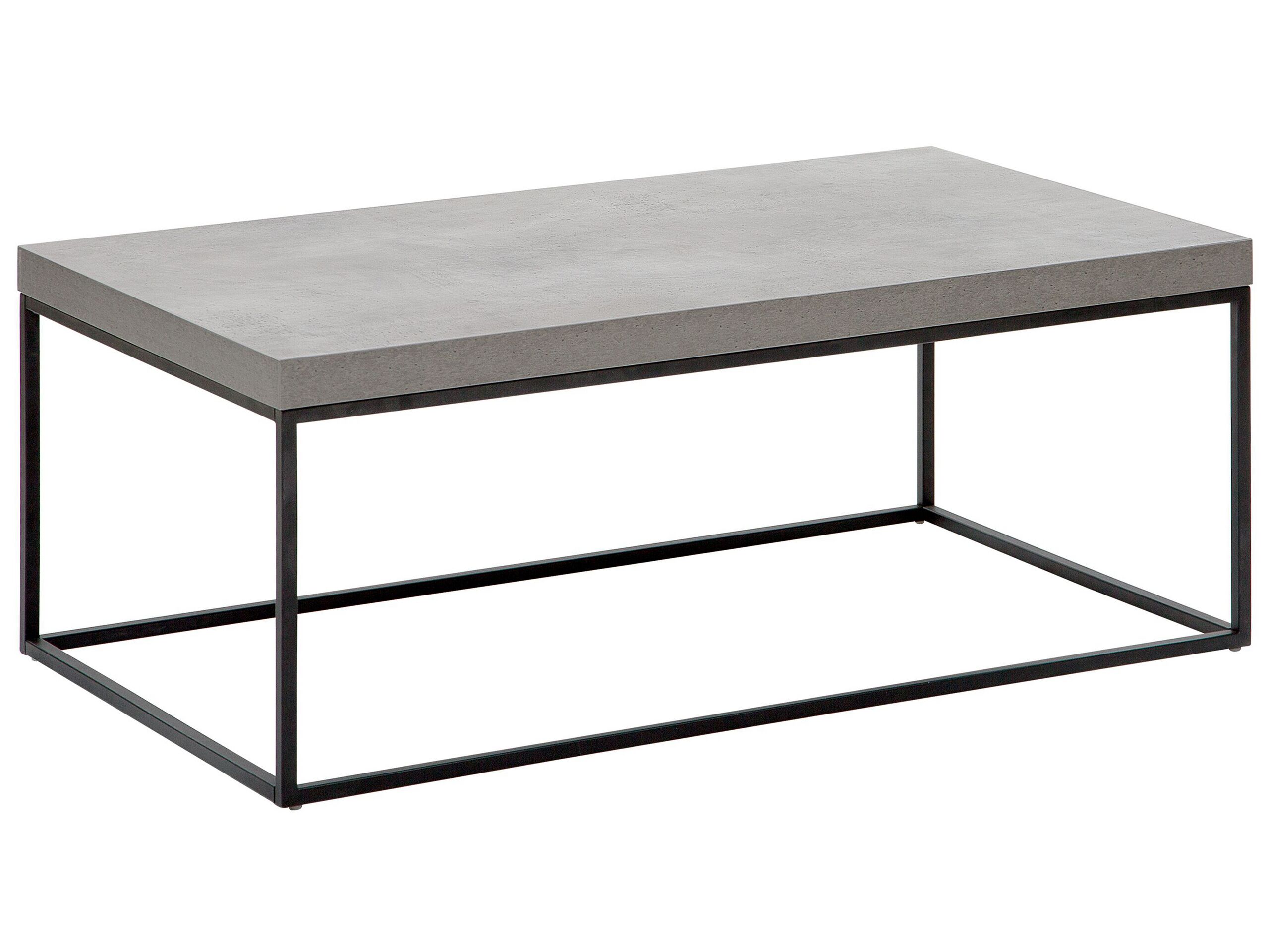 Coffee Table Concrete Effect with Black DELANO - Gemini Interiors