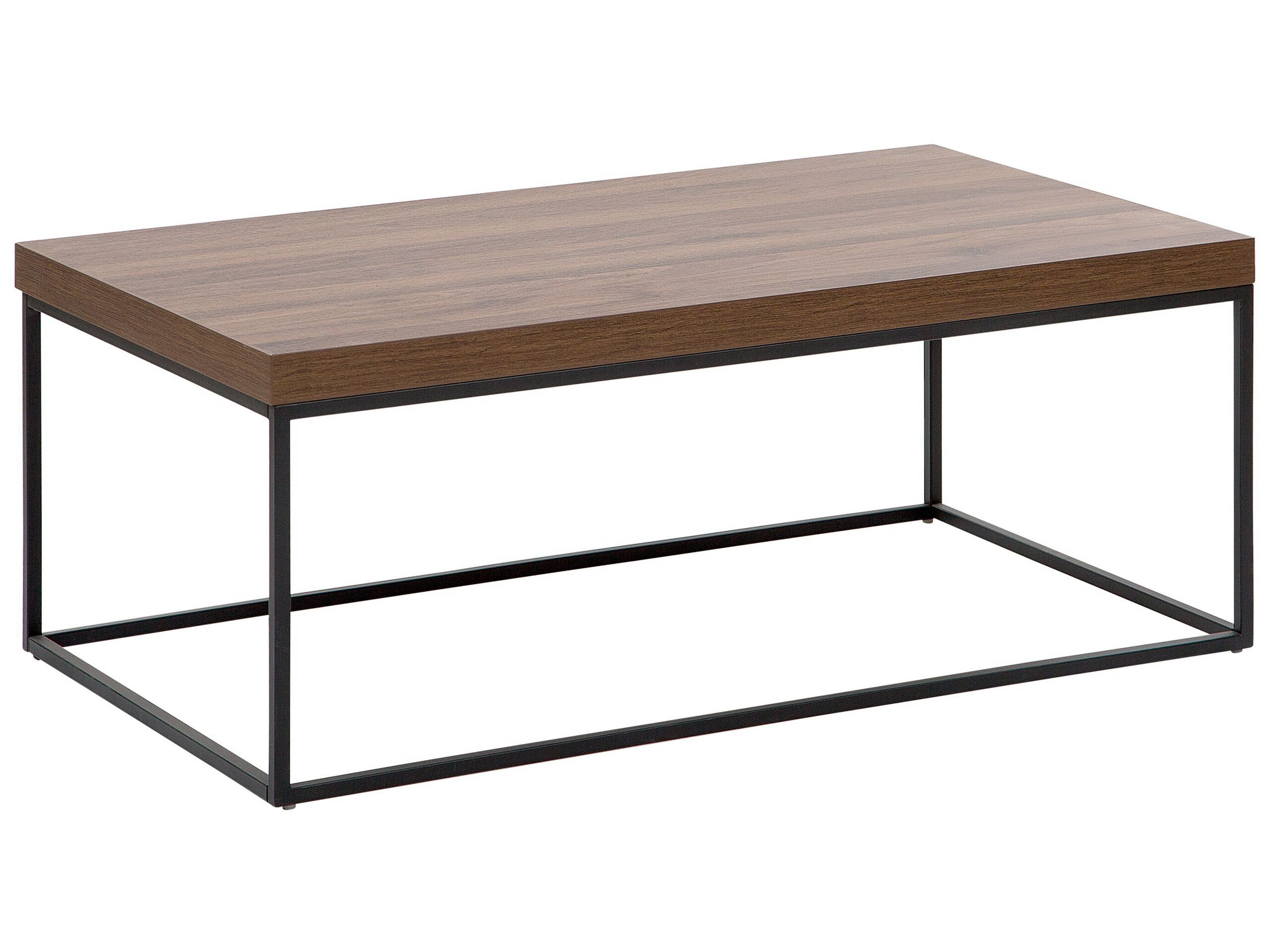 Coffee Table Dark Wood with Black DELANO - Gemini Interiors