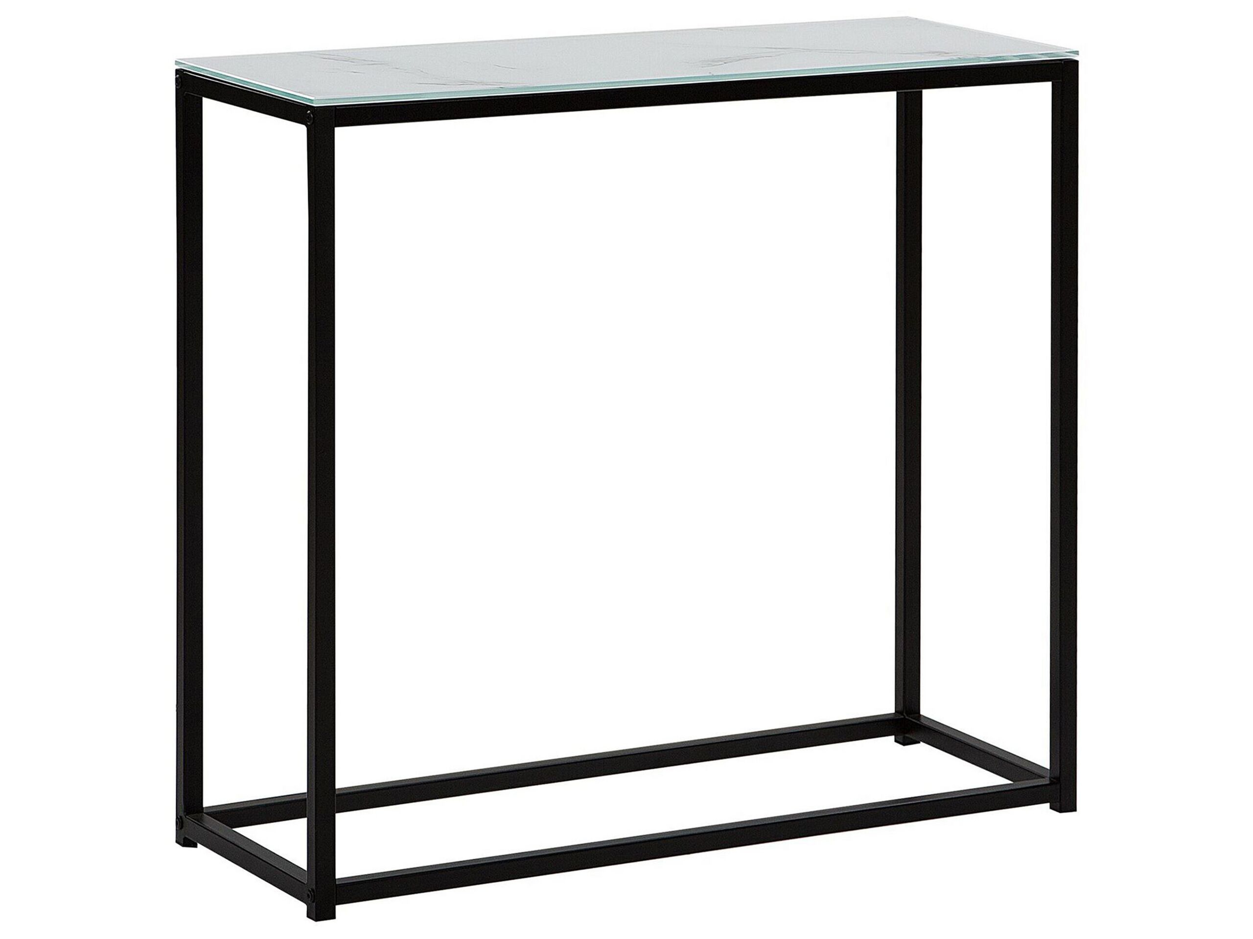 Console Table Marble Effect White with Black DELANO - Gemini Interiors