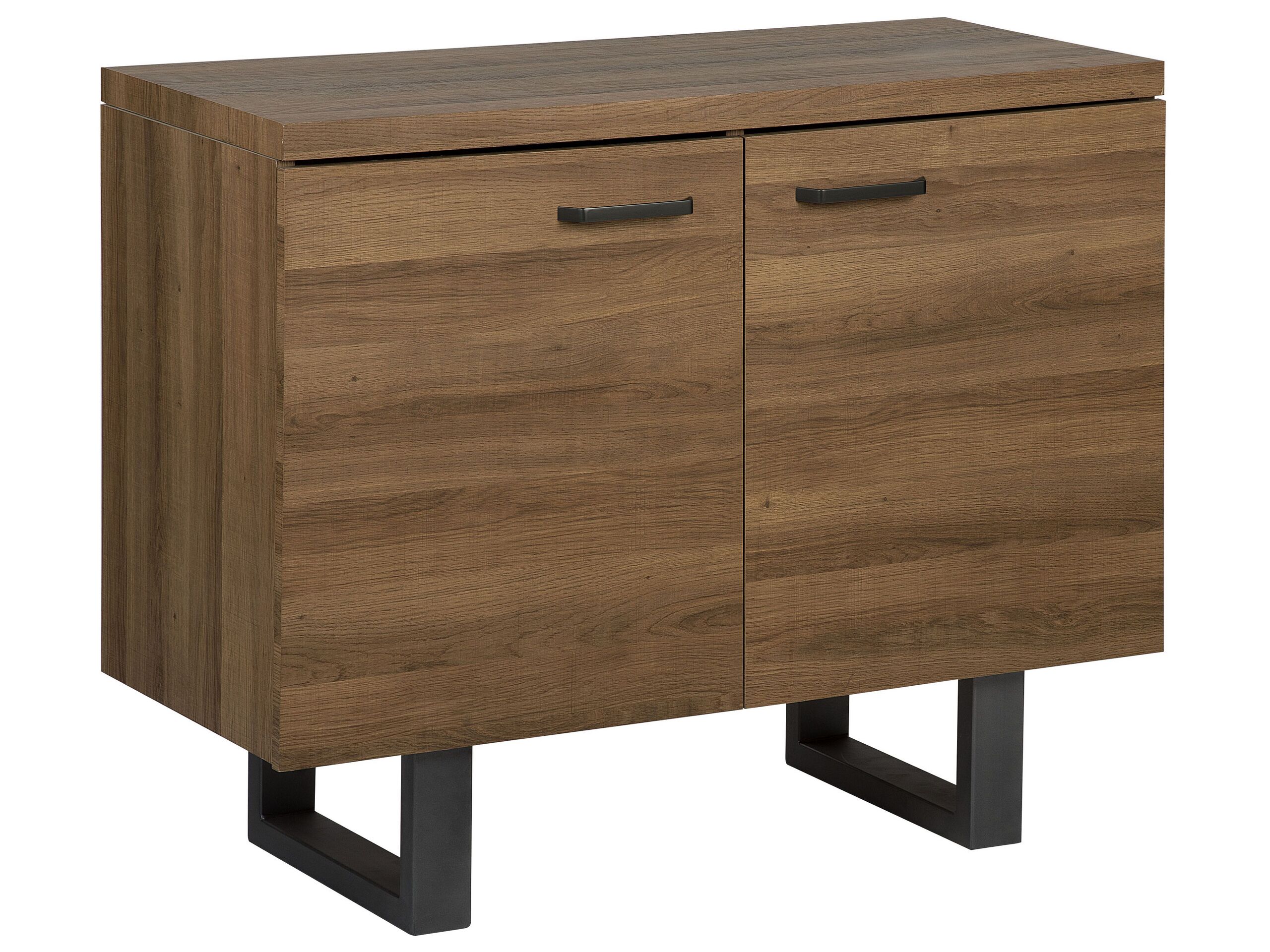 2 Door Sideboard Dark Wood TIMBER - Gemini Interiors